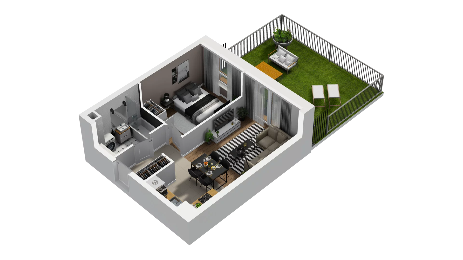 2 pokoje, mieszkanie 39,12 m², parter, oferta nr B2/9, Osiedle Arkadia, Wrocław, Polanowice-Poświętne-Ligota, Poświętne, ul. Ramiszowska 6