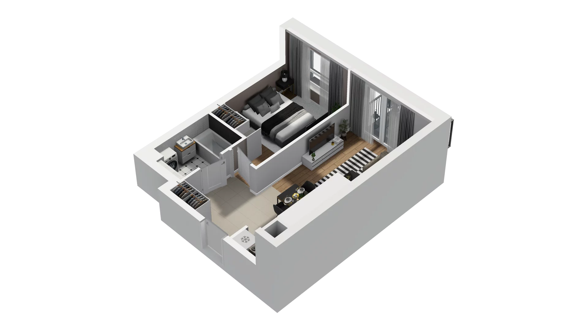 2 pokoje, mieszkanie 41,08 m², piętro 2, oferta nr B2/27, Osiedle Arkadia, Wrocław, Polanowice-Poświętne-Ligota, Poświętne, ul. Ramiszowska 6