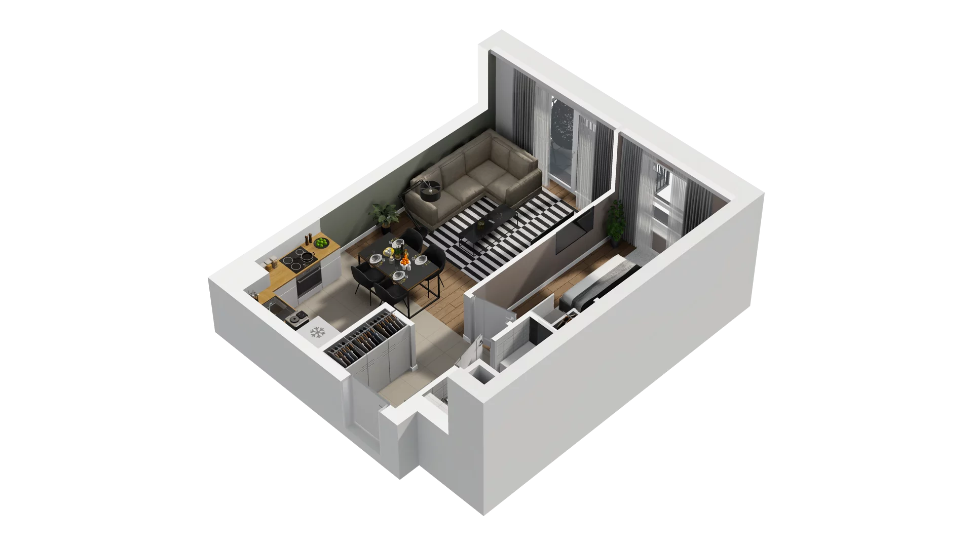 2 pokoje, mieszkanie 39,07 m², piętro 2, oferta nr B2/29, Osiedle Arkadia, Wrocław, Polanowice-Poświętne-Ligota, Poświętne, ul. Ramiszowska 6