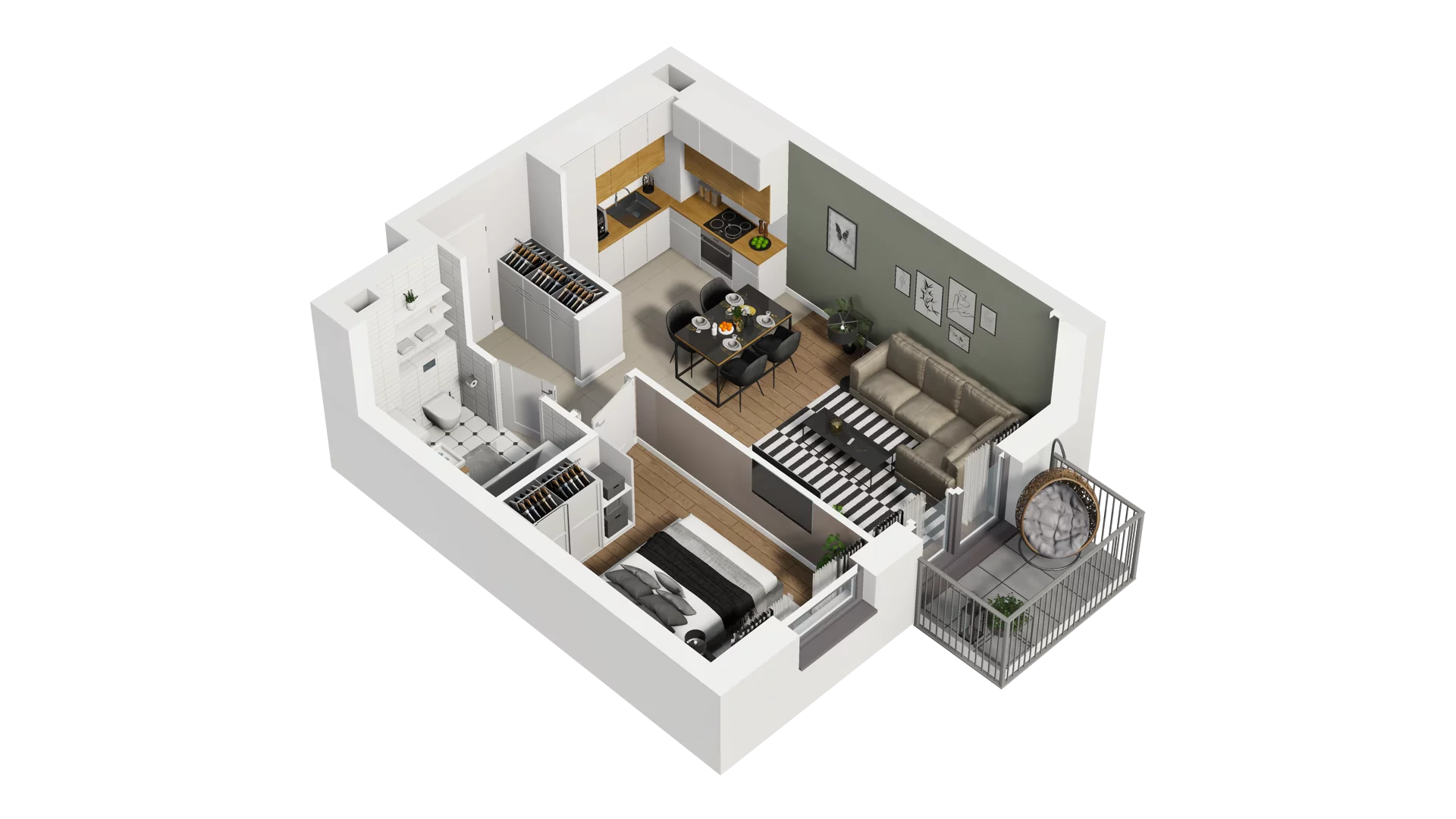 2 pokoje, mieszkanie 39,07 m², piętro 2, oferta nr B2/29, Osiedle Arkadia, Wrocław, Polanowice-Poświętne-Ligota, Poświętne, ul. Ramiszowska 6