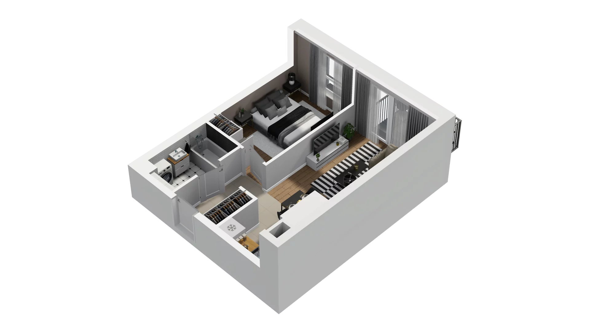 2 pokoje, mieszkanie 39,92 m², piętro 2, oferta nr B2/30, Osiedle Arkadia, Wrocław, Polanowice-Poświętne-Ligota, Poświętne, ul. Ramiszowska 6
