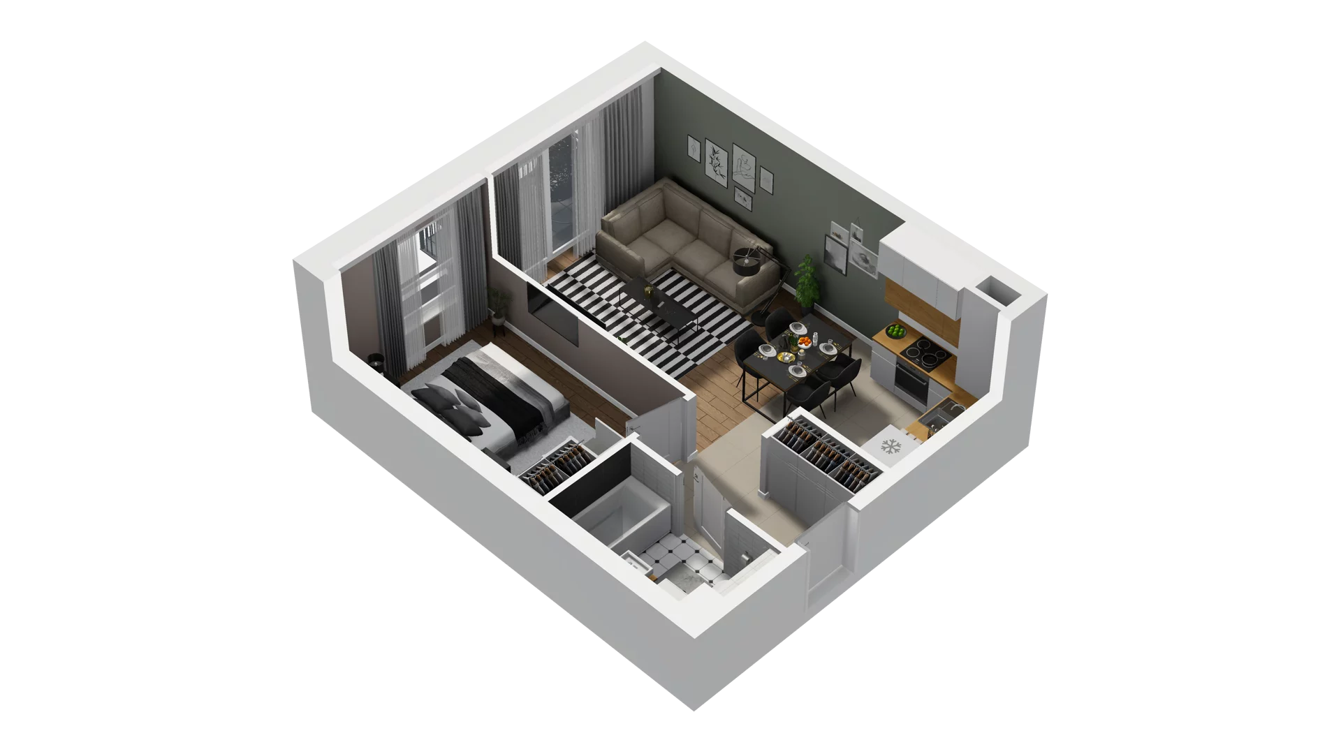 2 pokoje, mieszkanie 39,92 m², piętro 2, oferta nr B2/30, Osiedle Arkadia, Wrocław, Polanowice-Poświętne-Ligota, Poświętne, ul. Ramiszowska 6