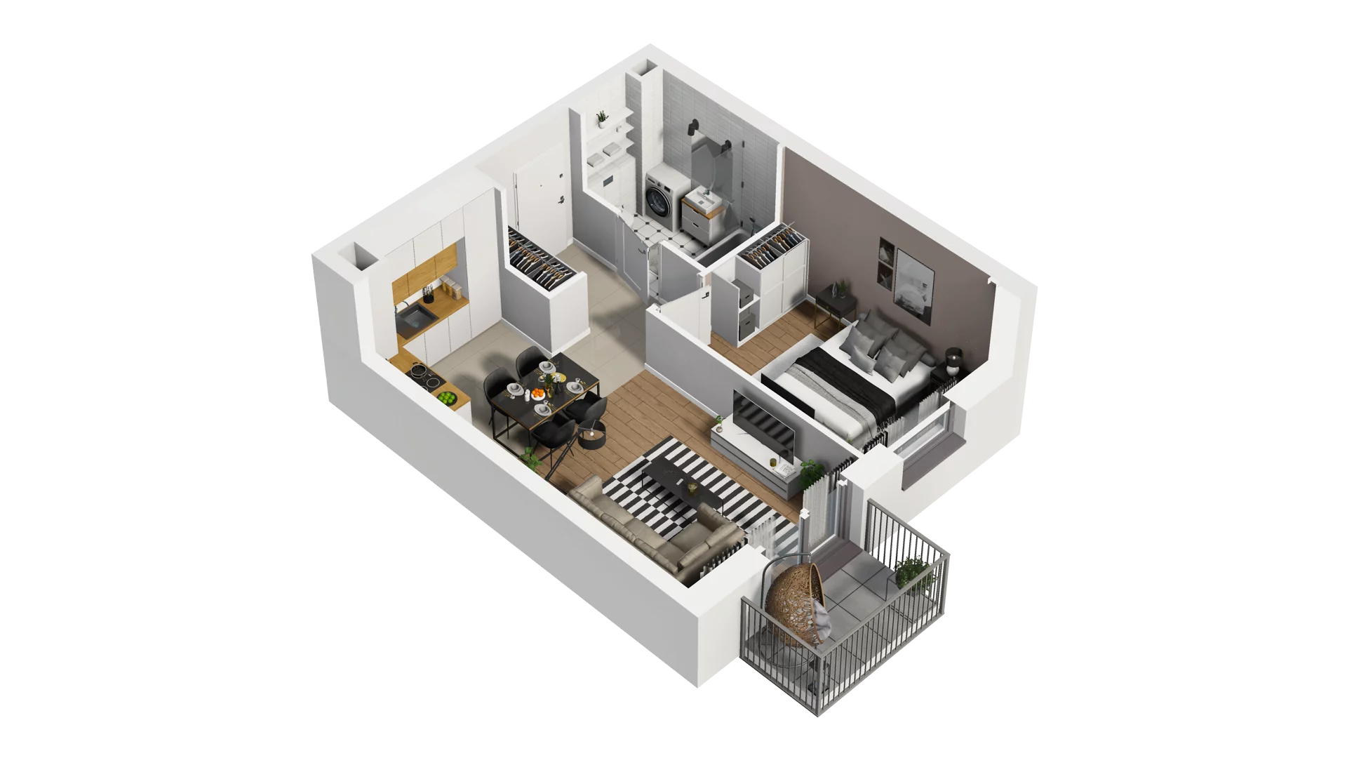 2 pokoje, mieszkanie 39,92 m², piętro 2, oferta nr B2/30, Osiedle Arkadia, Wrocław, Polanowice-Poświętne-Ligota, Poświętne, ul. Ramiszowska 6
