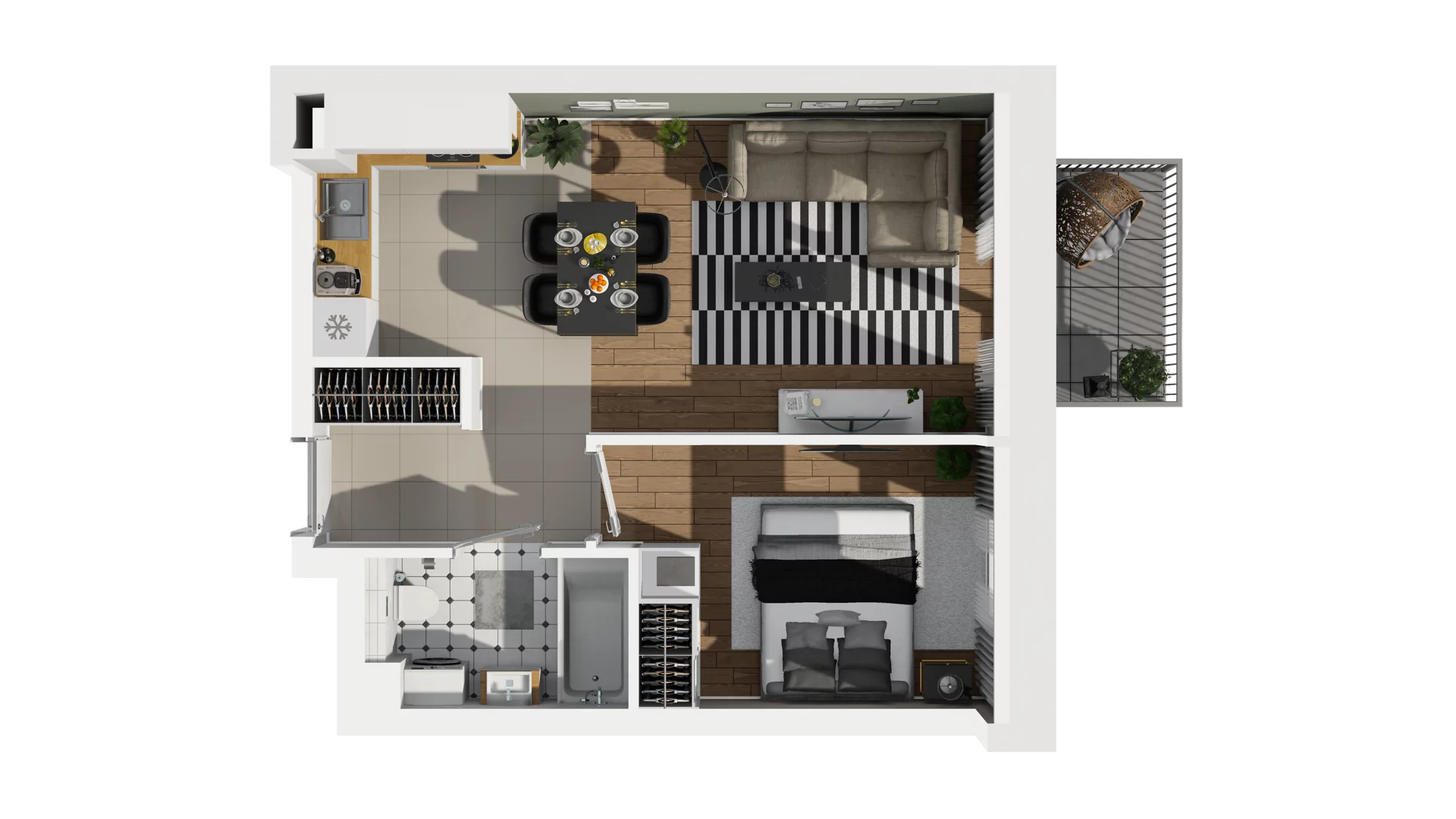 2 pokoje, mieszkanie 39,90 m², piętro 2, oferta nr B2/31, Osiedle Arkadia, Wrocław, Polanowice-Poświętne-Ligota, Poświętne, ul. Ramiszowska 6