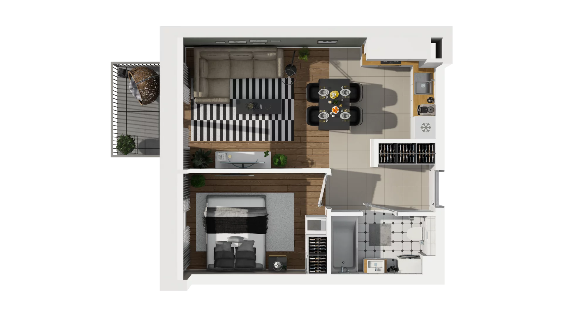 2 pokoje, mieszkanie 39,46 m², piętro 2, oferta nr B2/34, Osiedle Arkadia, Wrocław, Polanowice-Poświętne-Ligota, Poświętne, ul. Ramiszowska 6
