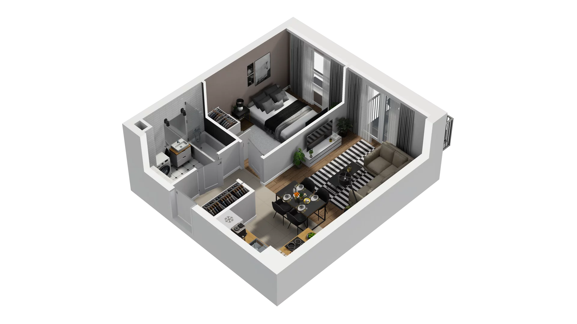 2 pokoje, mieszkanie 39,46 m², piętro 2, oferta nr B2/34, Osiedle Arkadia, Wrocław, Polanowice-Poświętne-Ligota, Poświętne, ul. Ramiszowska 6