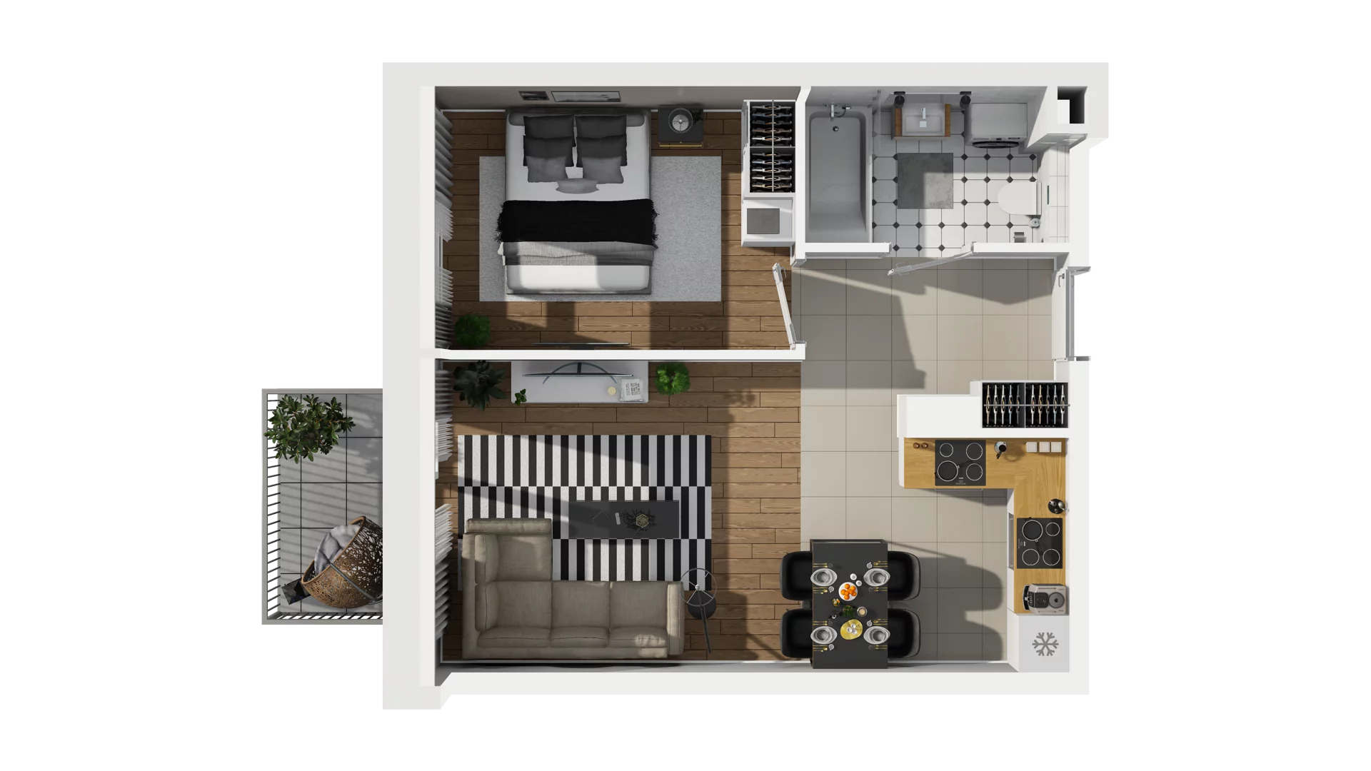 2 pokoje, mieszkanie 39,36 m², piętro 2, oferta nr B2/35, Osiedle Arkadia, Wrocław, Polanowice-Poświętne-Ligota, Poświętne, ul. Ramiszowska 6