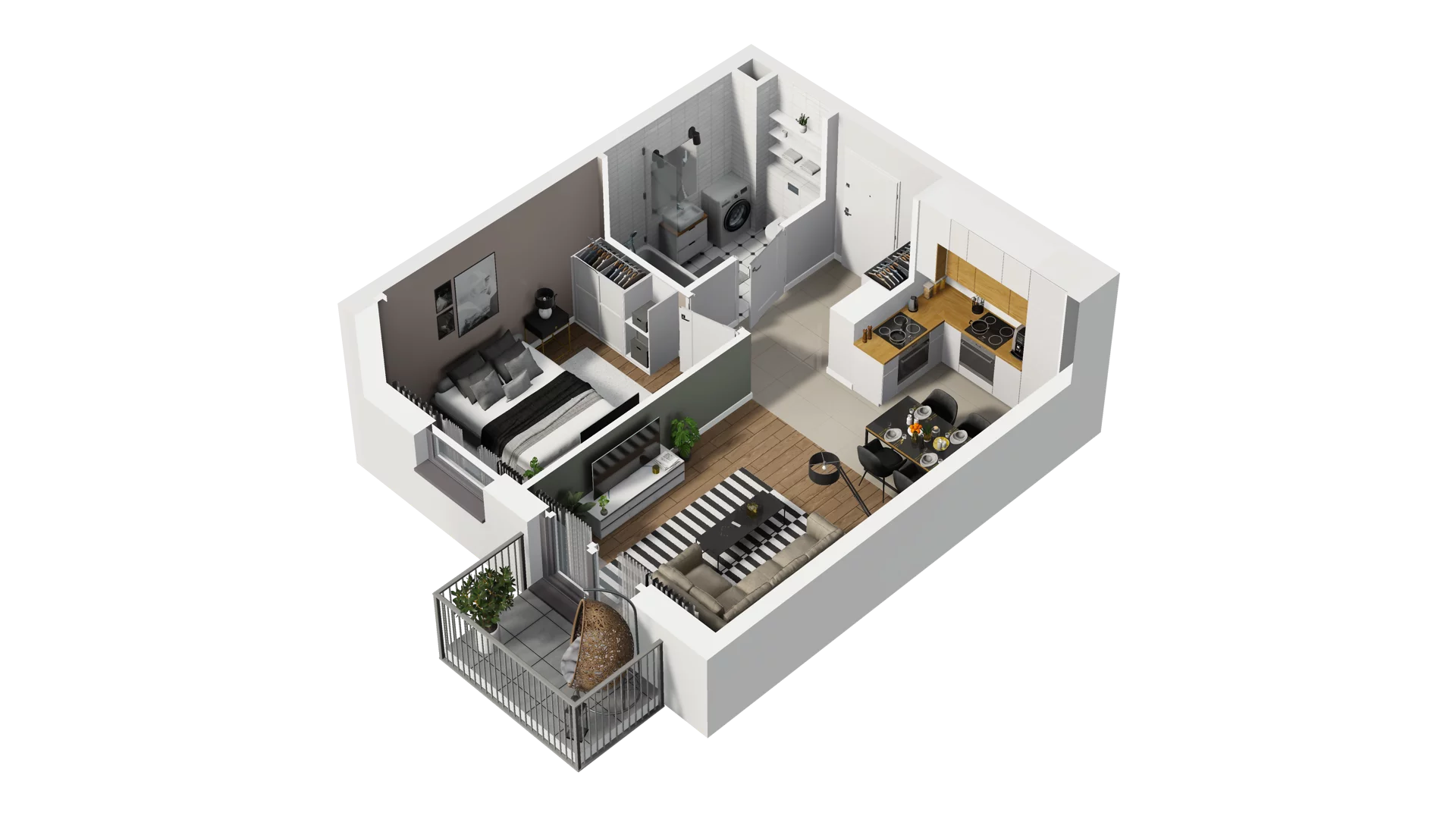 2 pokoje, mieszkanie 39,36 m², piętro 2, oferta nr B2/35, Osiedle Arkadia, Wrocław, Polanowice-Poświętne-Ligota, Poświętne, ul. Ramiszowska 6