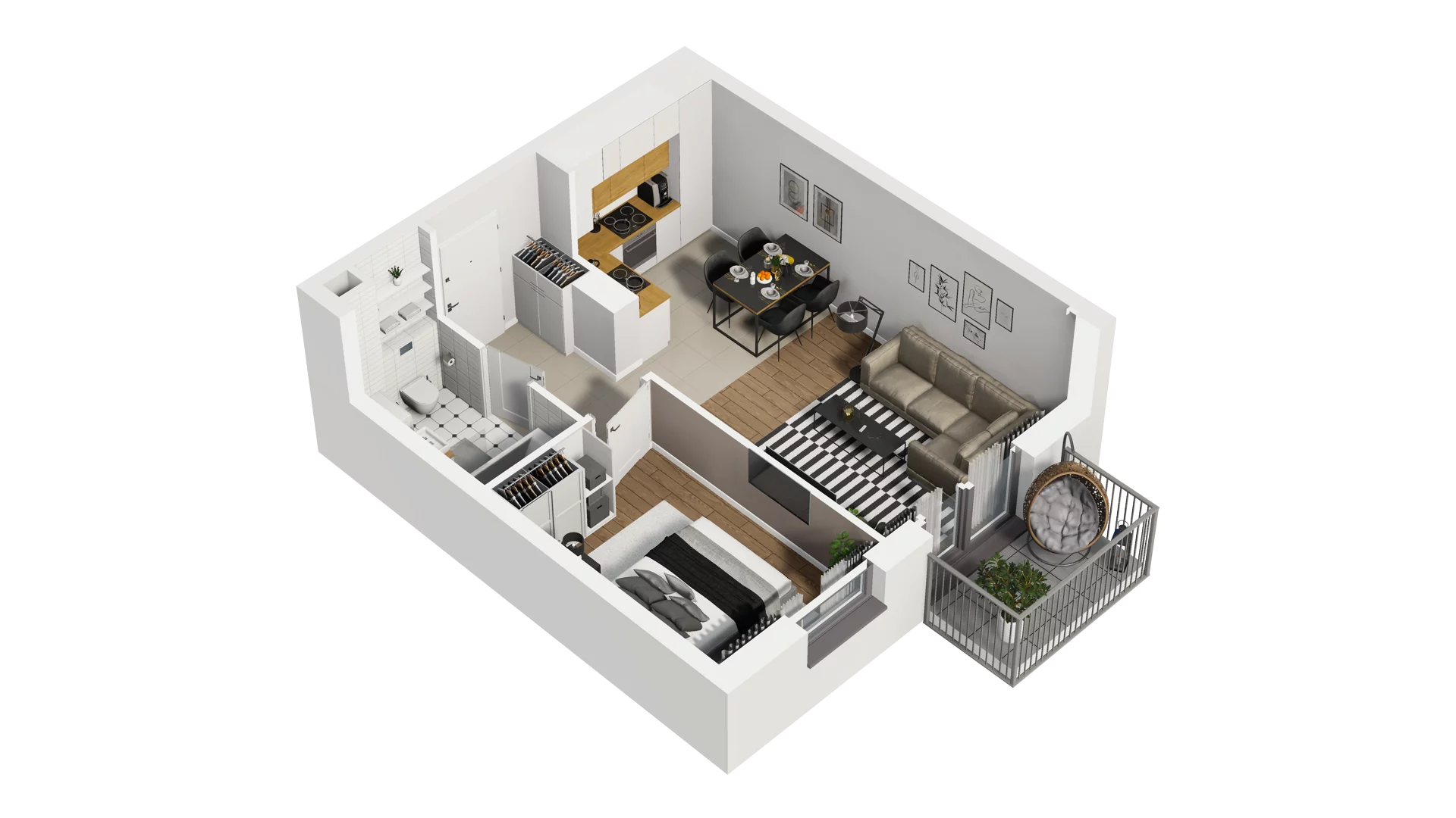 2 pokoje, mieszkanie 39,36 m², piętro 2, oferta nr B2/35, Osiedle Arkadia, Wrocław, Polanowice-Poświętne-Ligota, Poświętne, ul. Ramiszowska 6