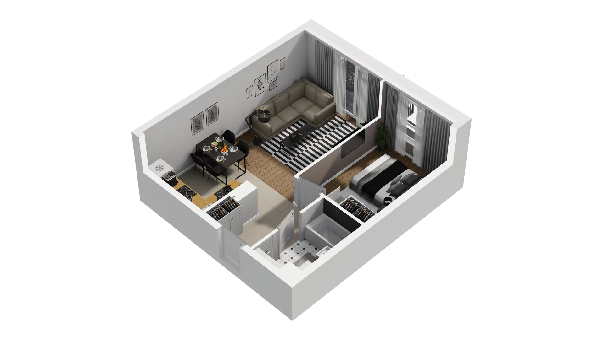 2 pokoje, mieszkanie 39,36 m², piętro 2, oferta nr B2/35, Osiedle Arkadia, Wrocław, Polanowice-Poświętne-Ligota, Poświętne, ul. Ramiszowska 6