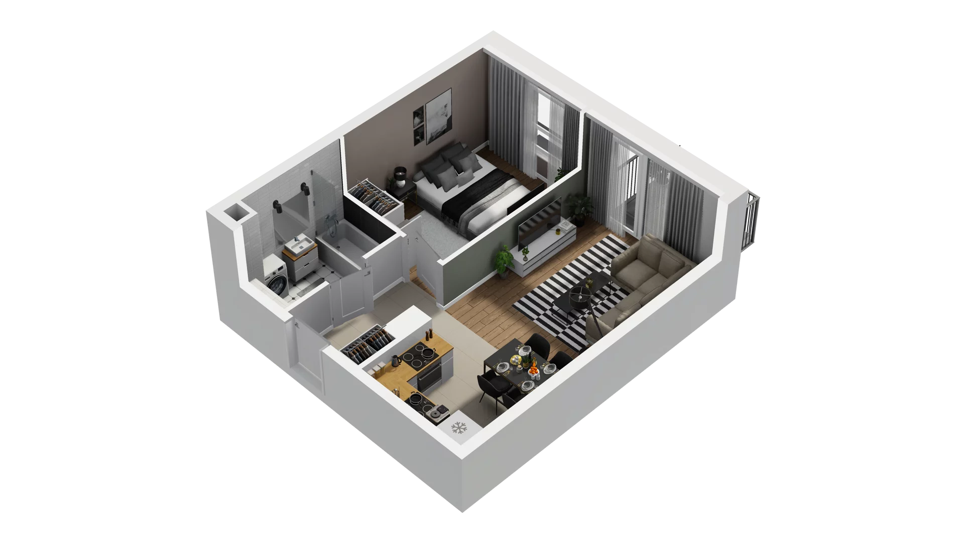 2 pokoje, mieszkanie 39,33 m², piętro 2, oferta nr B2/36, Osiedle Arkadia, Wrocław, Polanowice-Poświętne-Ligota, Poświętne, ul. Ramiszowska 6