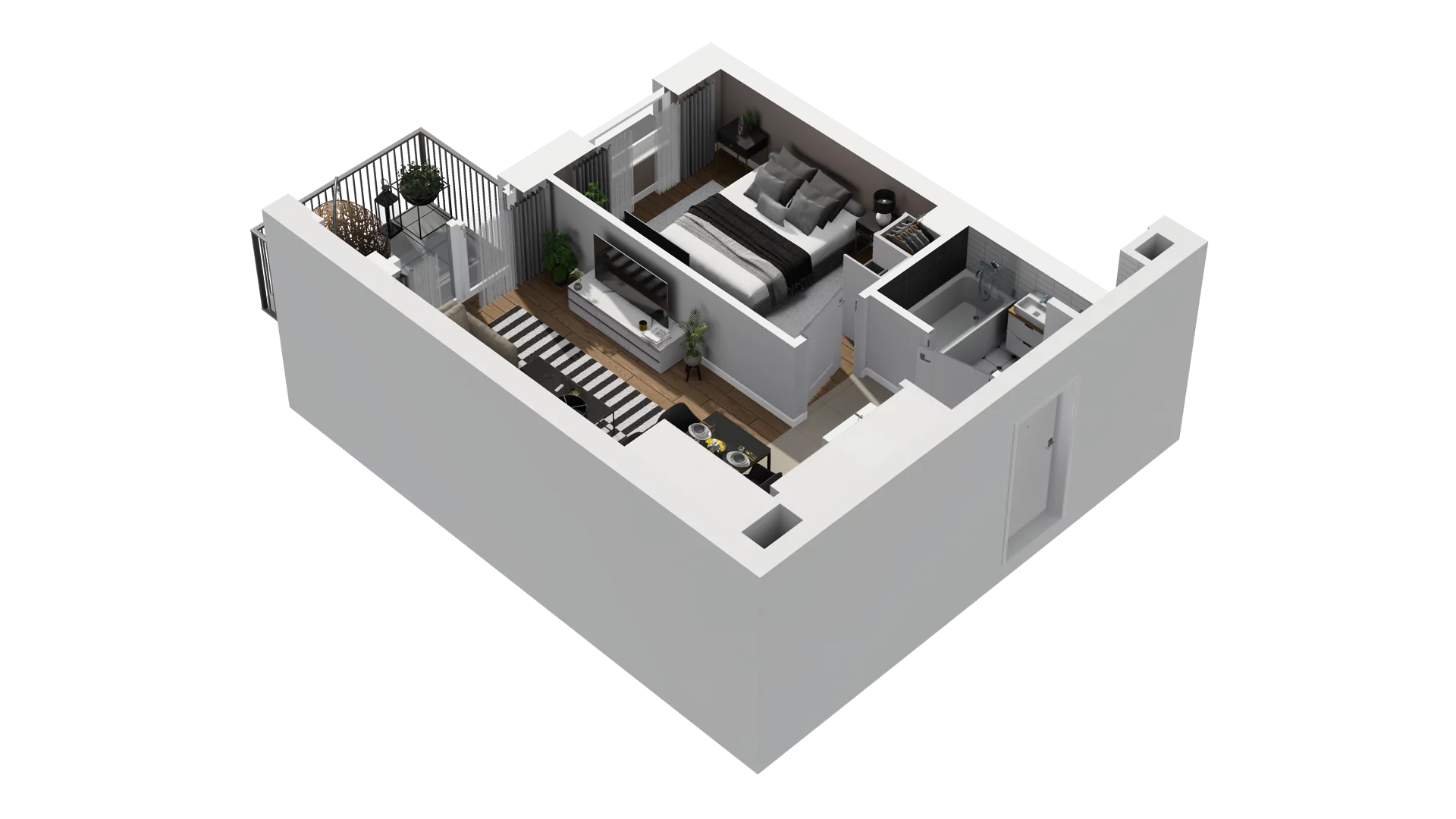 2 pokoje, mieszkanie 38,87 m², piętro 2, oferta nr B2/37, Osiedle Arkadia, Wrocław, Polanowice-Poświętne-Ligota, Poświętne, ul. Ramiszowska 6