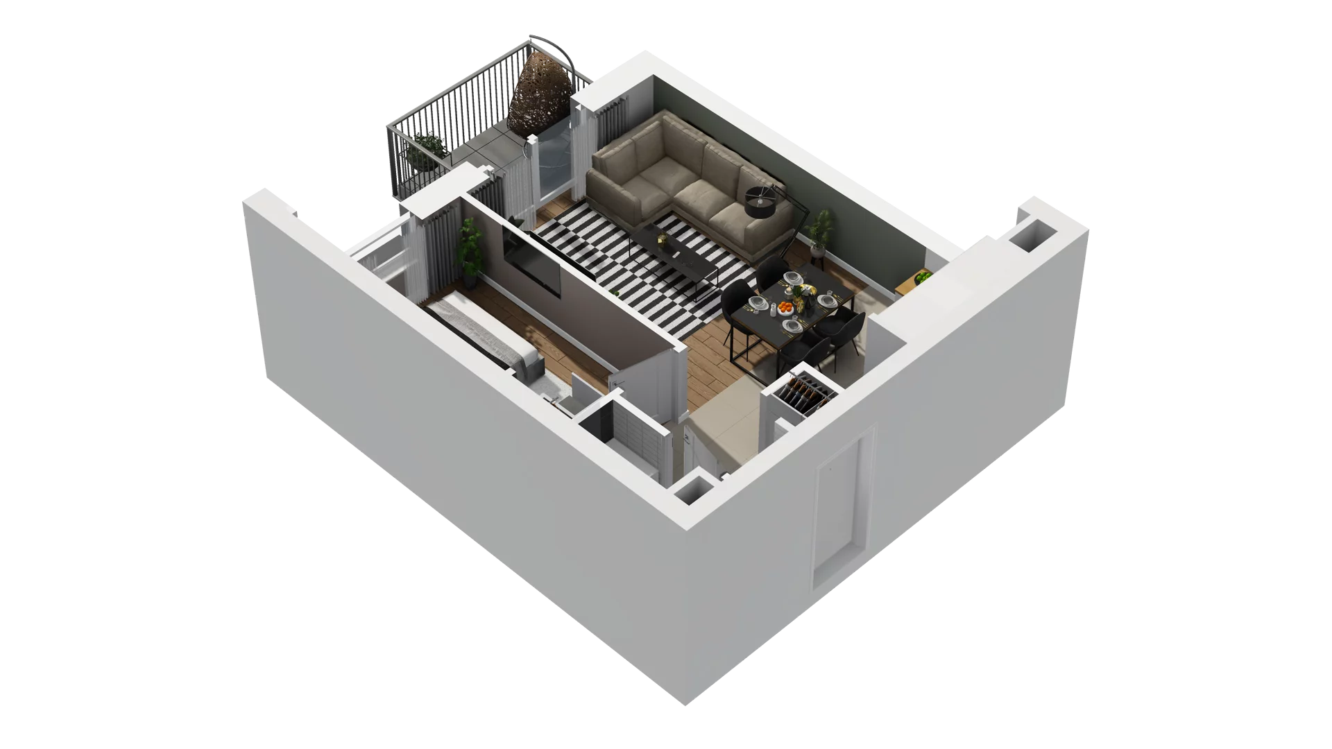 2 pokoje, mieszkanie 39,46 m², piętro 3, oferta nr B2/48, Osiedle Arkadia, Wrocław, Polanowice-Poświętne-Ligota, Poświętne, ul. Ramiszowska 6