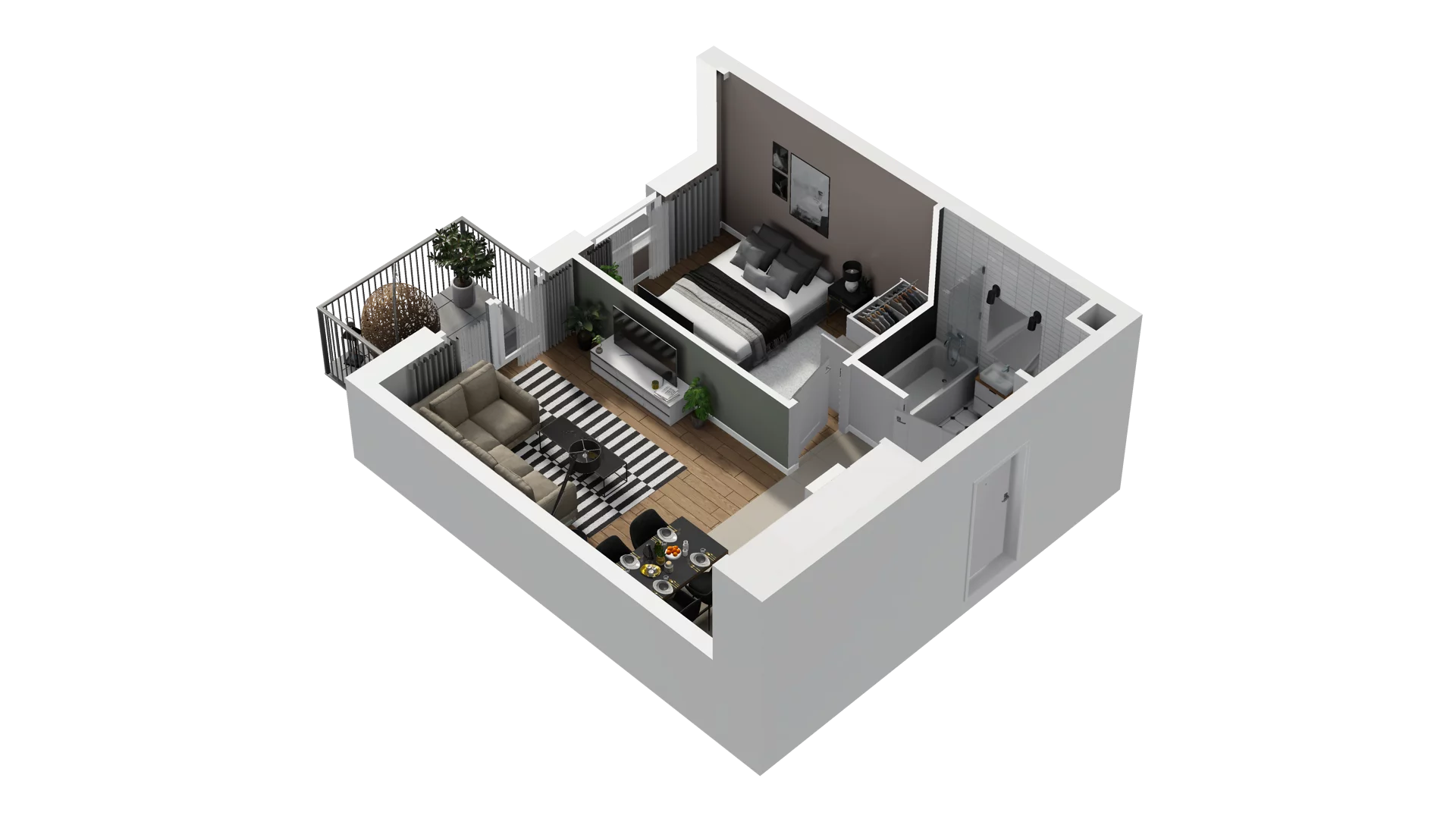 2 pokoje, mieszkanie 39,24 m², piętro 3, oferta nr B2/49, Osiedle Arkadia, Wrocław, Polanowice-Poświętne-Ligota, Poświętne, ul. Ramiszowska 6