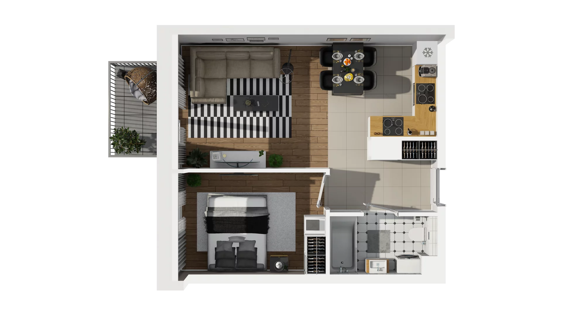 2 pokoje, mieszkanie 39,24 m², piętro 3, oferta nr B2/50, Osiedle Arkadia, Wrocław, Polanowice-Poświętne-Ligota, Poświętne, ul. Ramiszowska 6