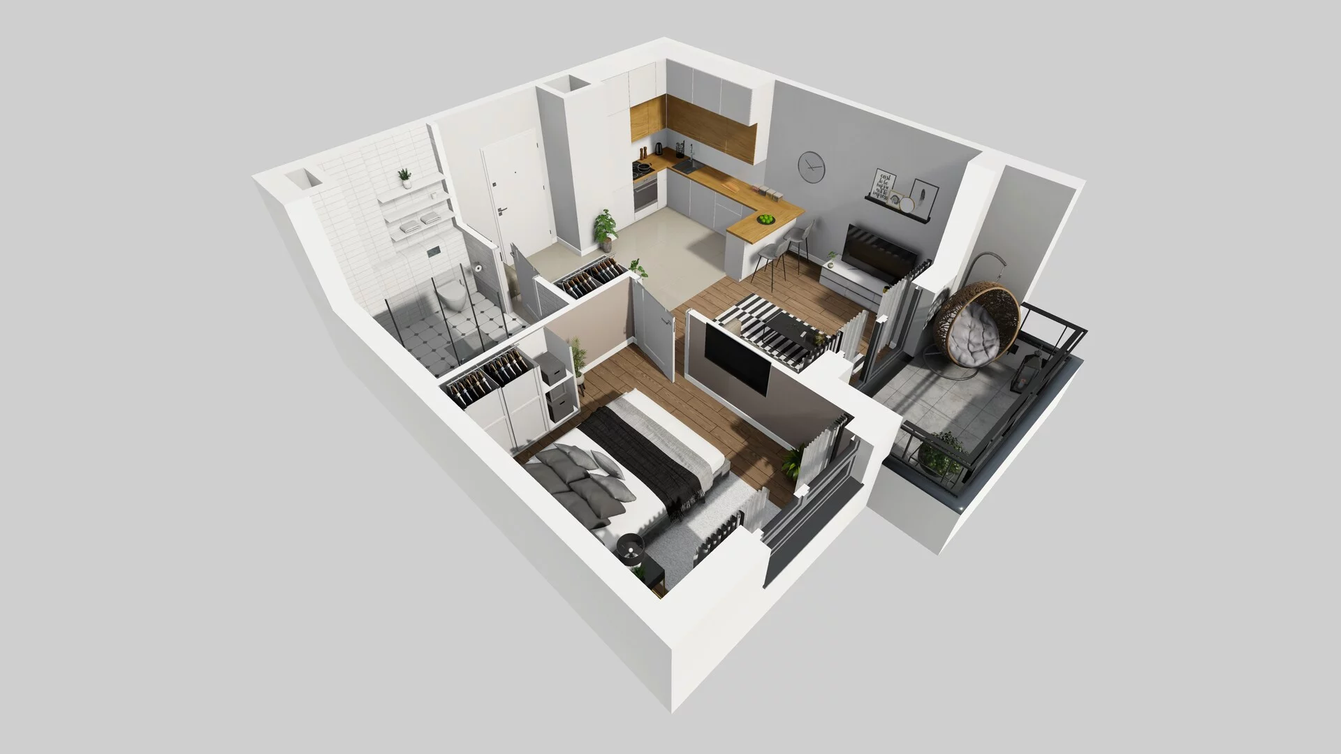 2 pokoje, mieszkanie 37,58 m², piętro 1, oferta nr D/8, Osiedle Urbino 1.4, Warszawa, Włochy, Raków, ul. Równoległa