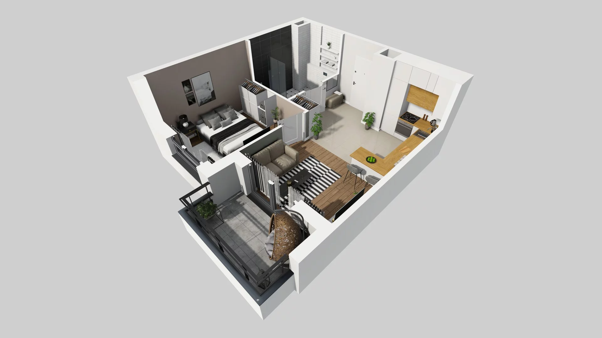 2 pokoje, mieszkanie 37,58 m², piętro 2, oferta nr D/17, Osiedle Urbino 1.4, Warszawa, Włochy, Raków, ul. Równoległa
