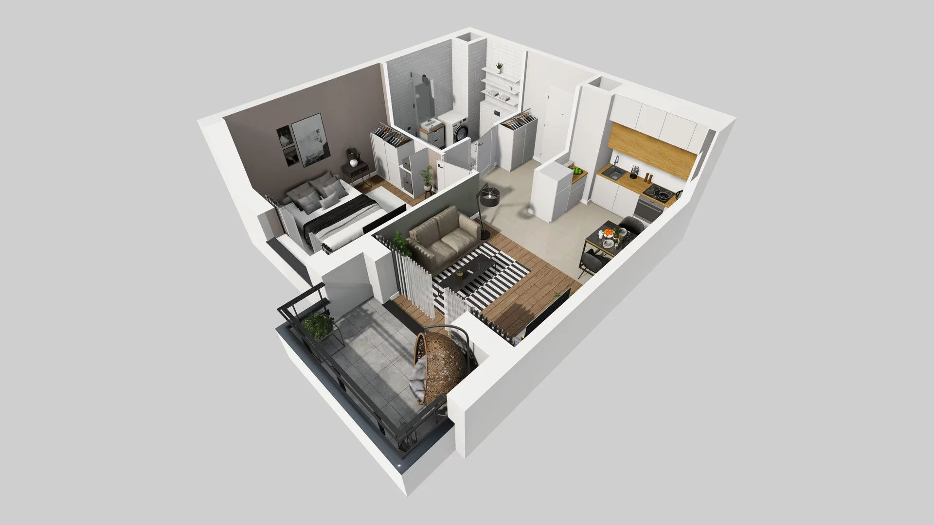 2 pokoje, mieszkanie 37,22 m², piętro 3, oferta nr D/27, Osiedle Urbino 1.4, Warszawa, Włochy, Raków, ul. Równoległa