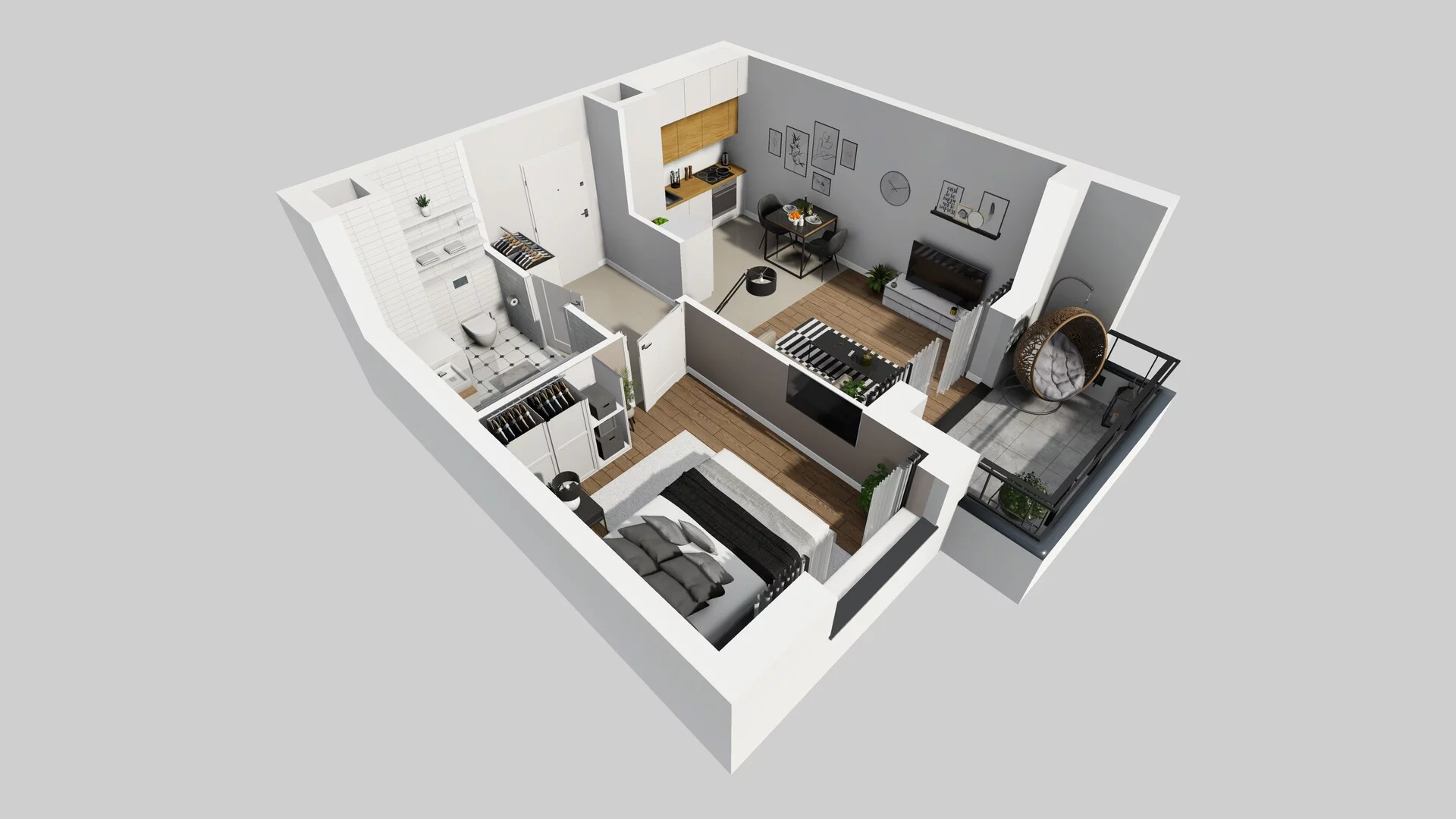 2 pokoje, mieszkanie 37,22 m², piętro 3, oferta nr D/27, Osiedle Urbino 1.4, Warszawa, Włochy, Raków, ul. Równoległa