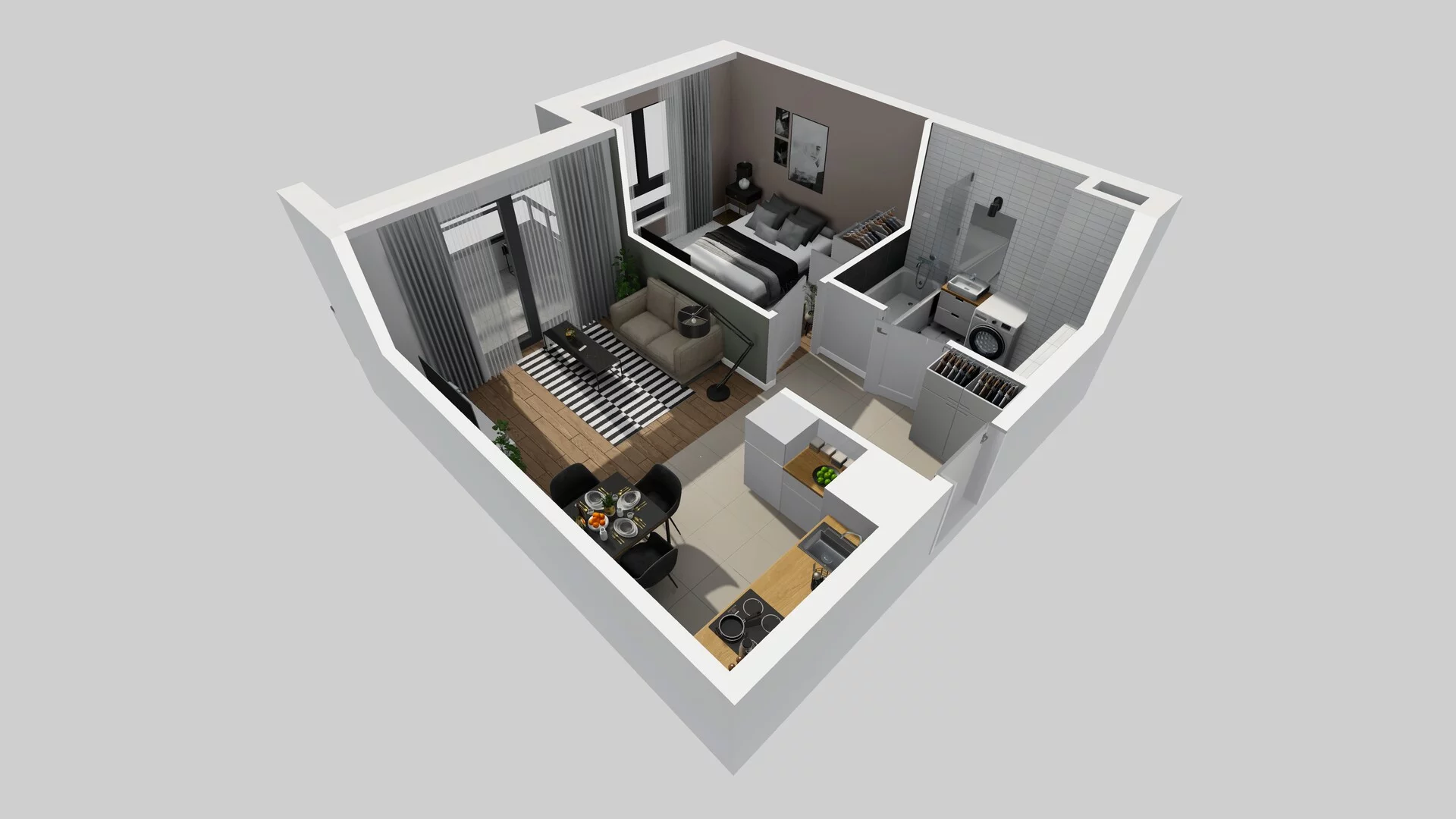2 pokoje, mieszkanie 37,36 m², piętro 5, oferta nr D/44, Osiedle Urbino 1.4, Warszawa, Włochy, Raków, ul. Równoległa