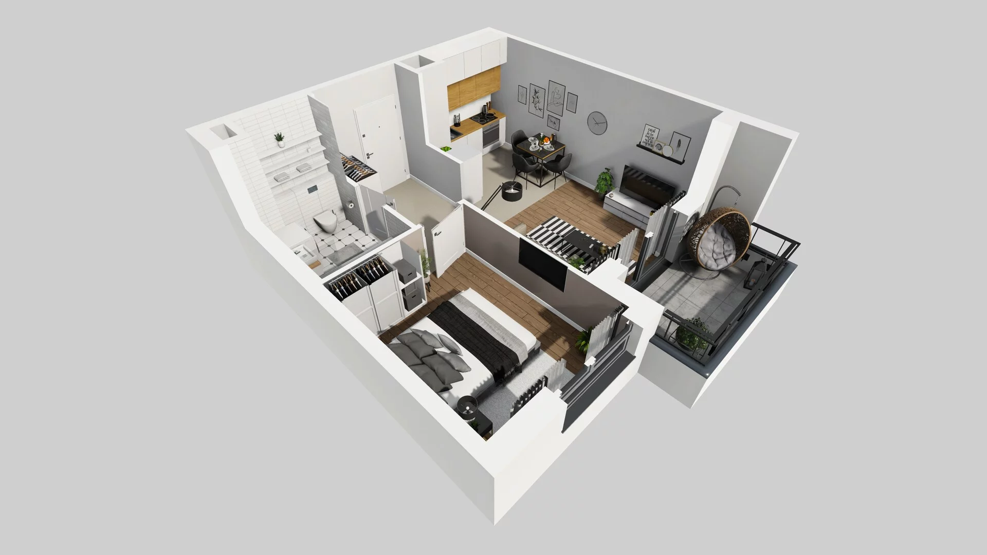 2 pokoje, mieszkanie 37,36 m², piętro 6, oferta nr D/53, Osiedle Urbino 1.4, Warszawa, Włochy, Raków, ul. Równoległa