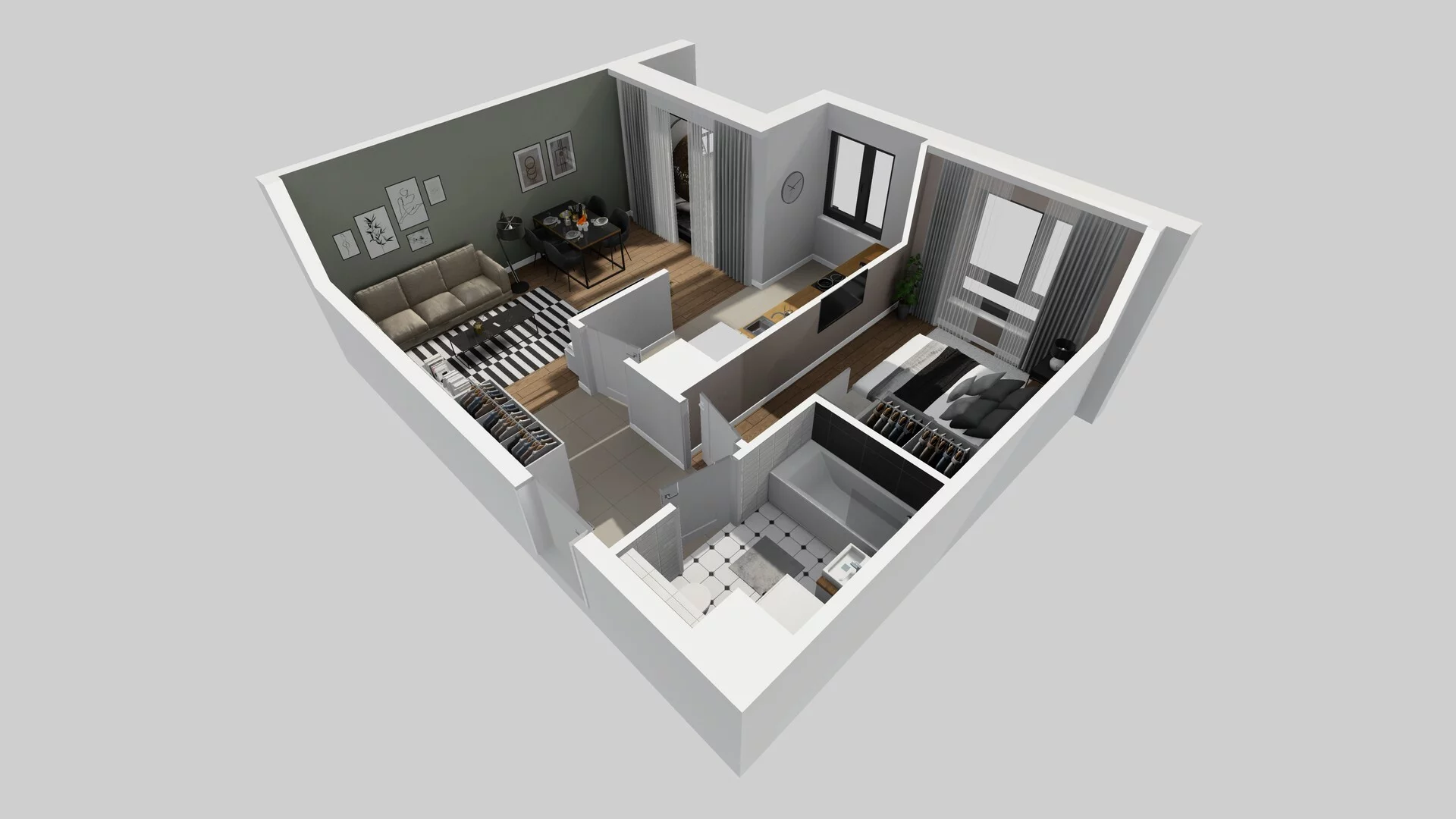 2 pokoje, mieszkanie 47,65 m², piętro 2, oferta nr D/67, Osiedle Urbino 1.4, Warszawa, Włochy, Raków, ul. Równoległa