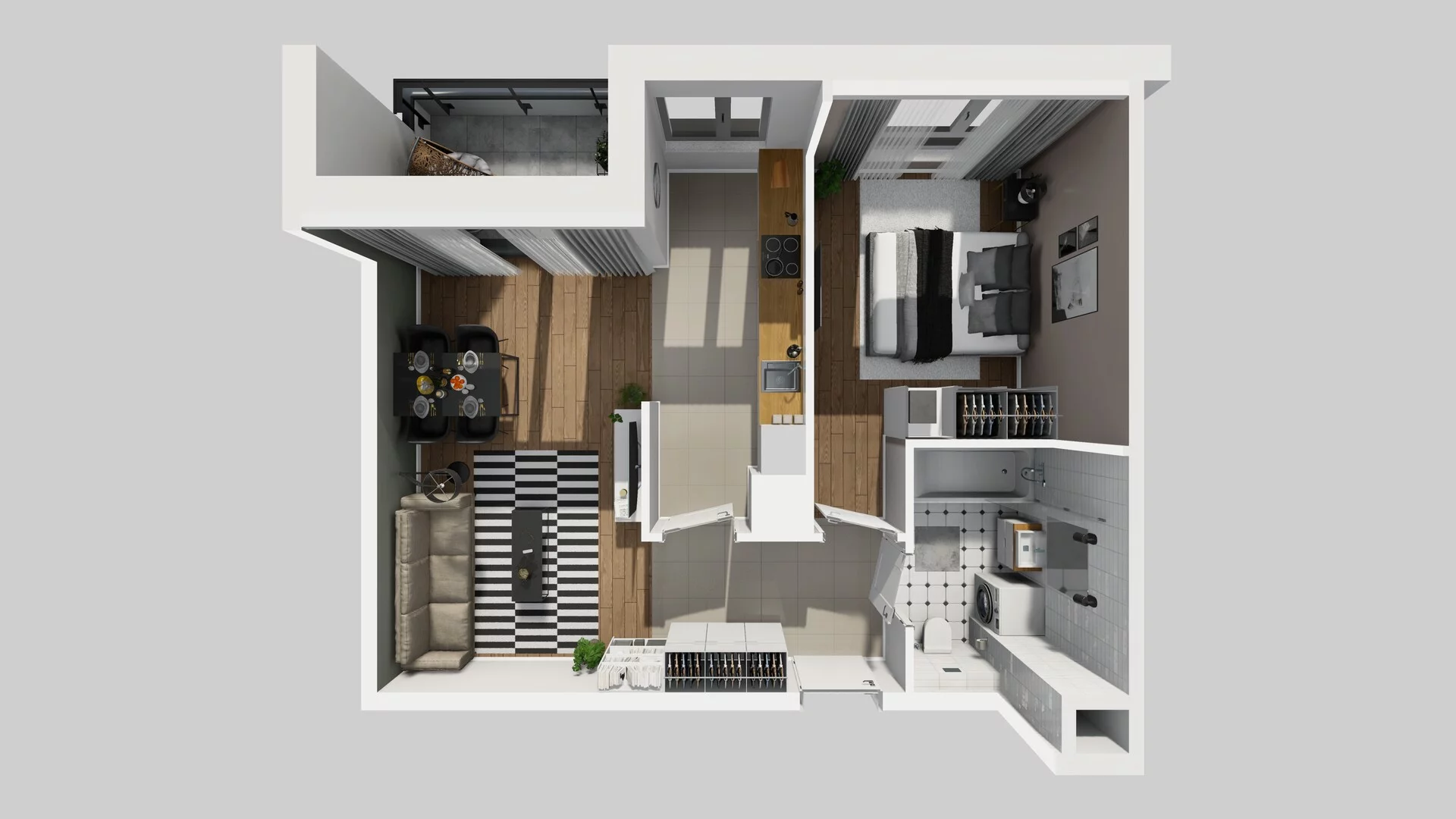 2 pokoje, mieszkanie 47,65 m², piętro 5, oferta nr D/82, Osiedle Urbino 1.4, Warszawa, Włochy, Raków, ul. Równoległa