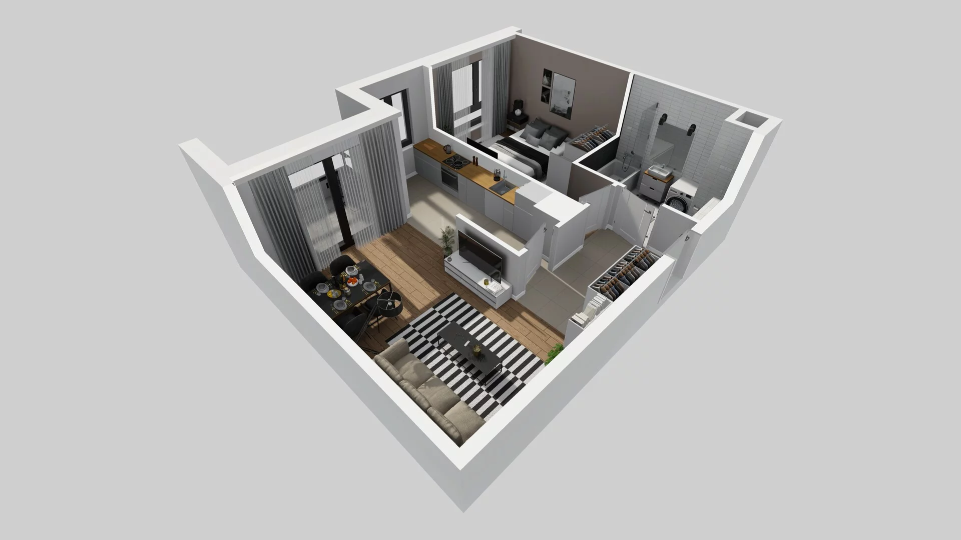 2 pokoje, mieszkanie 47,65 m², piętro 5, oferta nr D/82, Osiedle Urbino 1.4, Warszawa, Włochy, Raków, ul. Równoległa