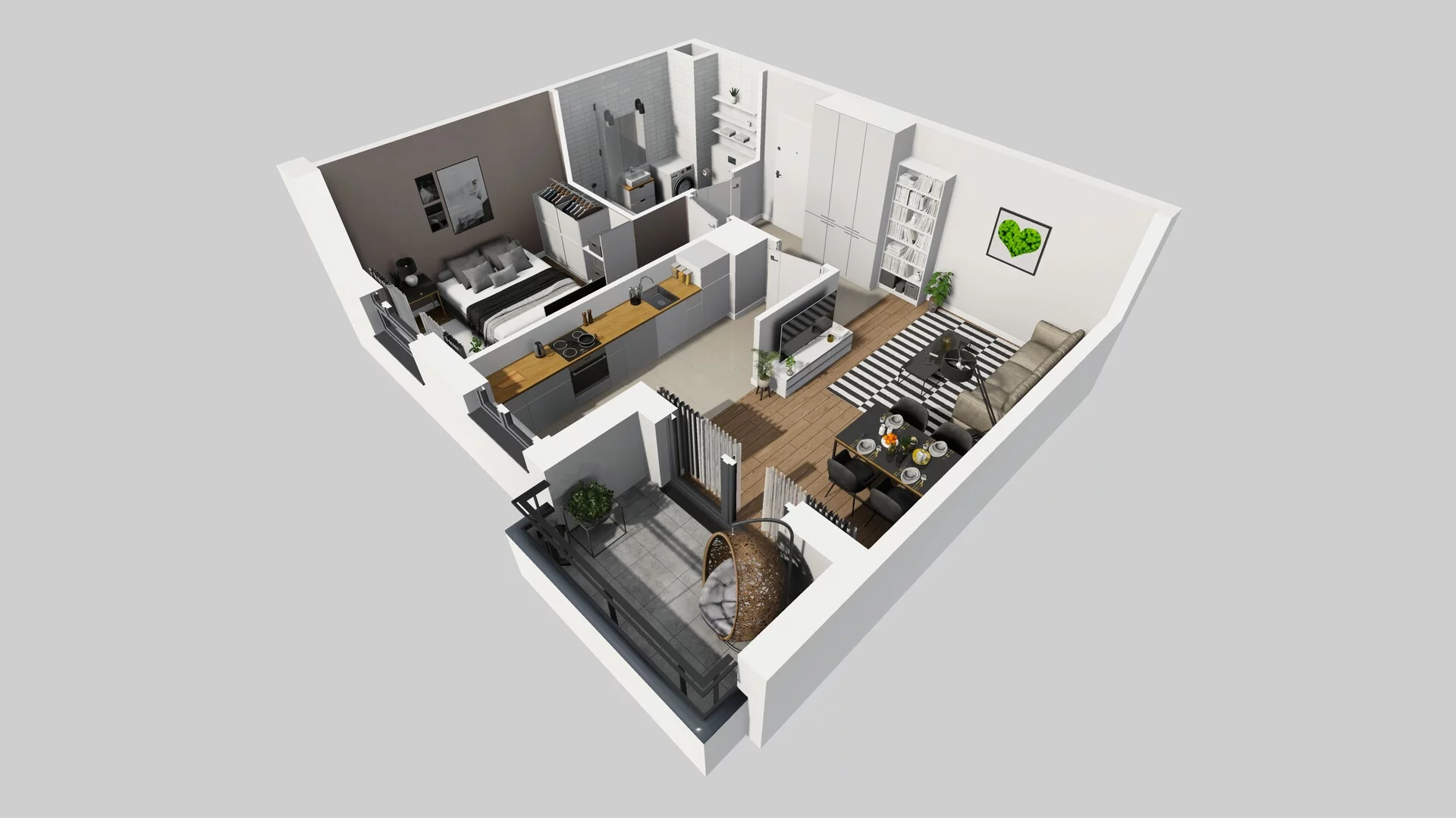 2 pokoje, mieszkanie 47,65 m², piętro 5, oferta nr D/82, Osiedle Urbino 1.4, Warszawa, Włochy, Raków, ul. Równoległa