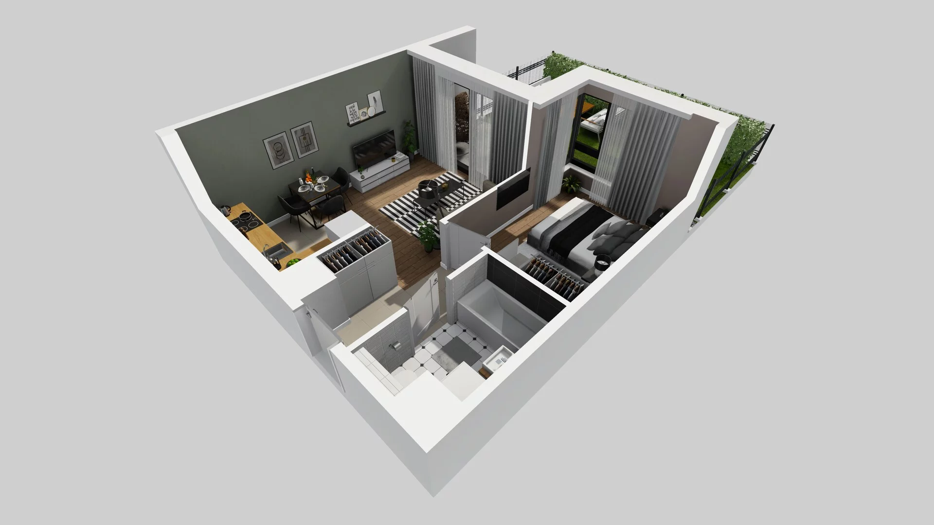 2 pokoje, mieszkanie 36,87 m², parter, oferta nr D/94, Osiedle Urbino 1.4, Warszawa, Włochy, Raków, ul. Równoległa