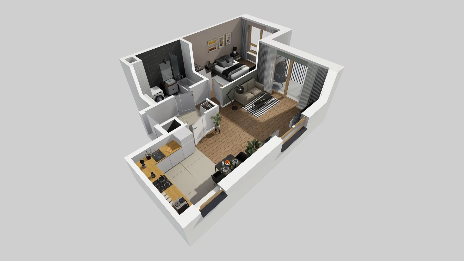 2 pokoje, mieszkanie 50,82 m², piętro 5, oferta nr D/46, Osiedle Urbino, Warszawa, Włochy, Raków, ul. Równoległa