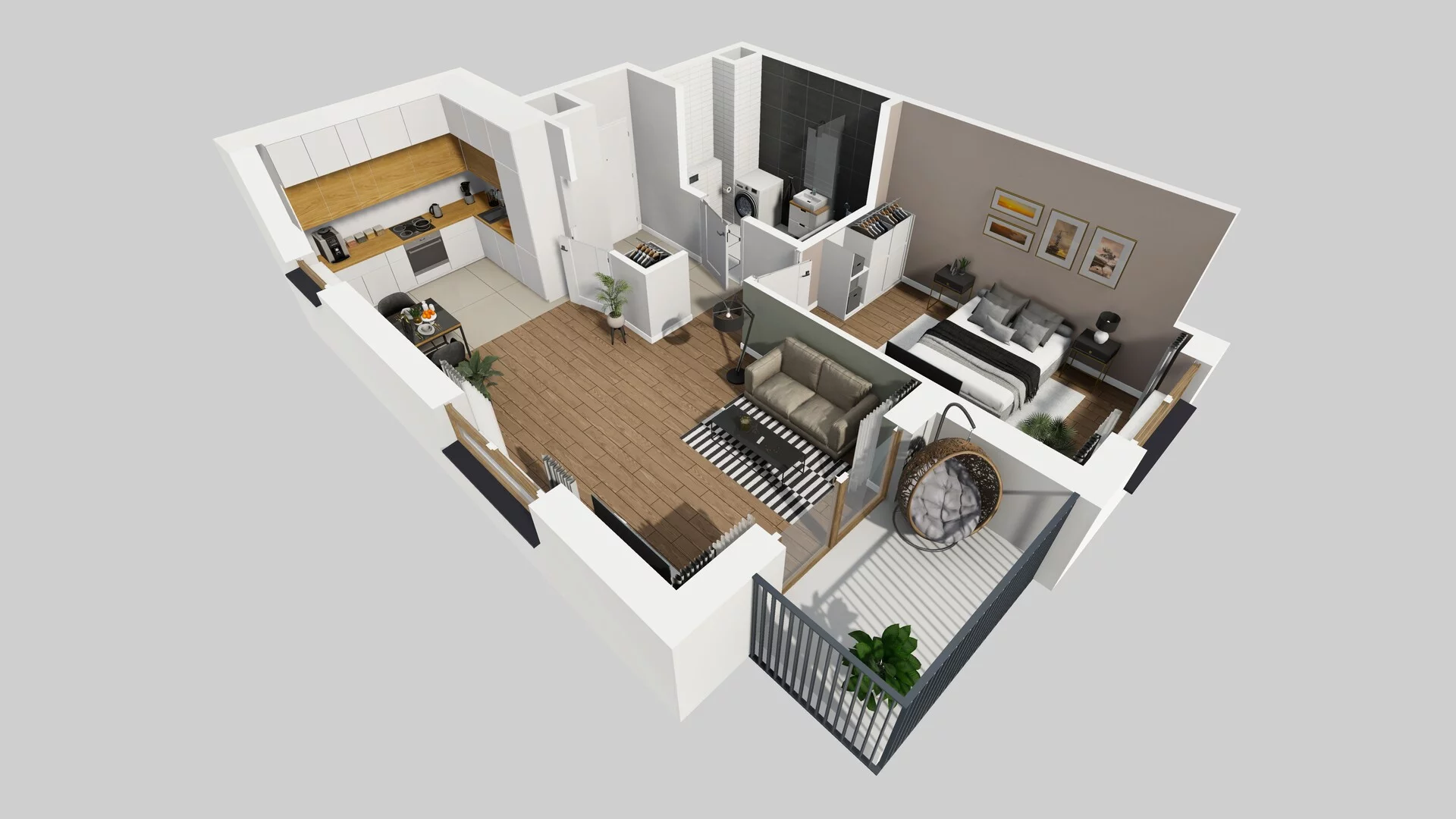 2 pokoje, mieszkanie 50,82 m², piętro 5, oferta nr D/46, Osiedle Urbino, Warszawa, Włochy, Raków, ul. Równoległa