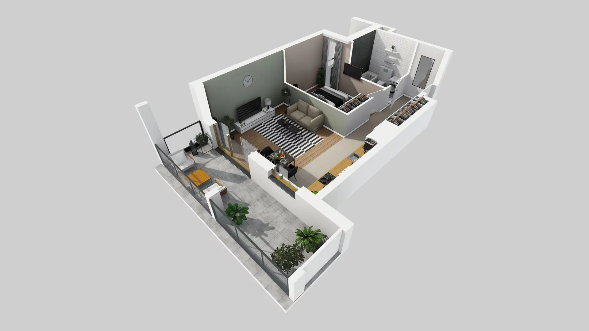 Mieszkanie 44,70 m², piętro 5, oferta nr D/56, Apartamenty Rudnickiego, Warszawa, Bielany, Piaski, ul. Rudnickiego 7