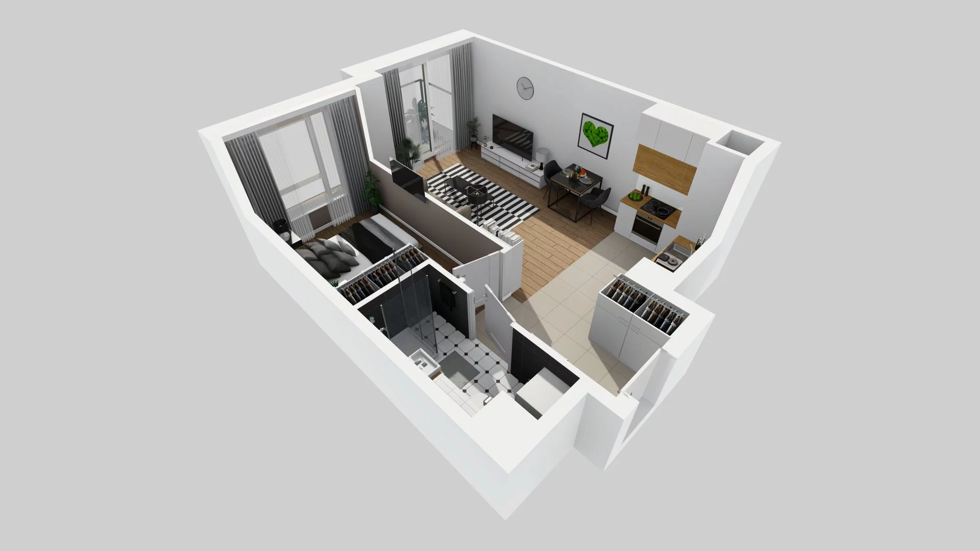 Mieszkanie 40,02 m², piętro 2, oferta nr D/75, Apartamenty Rudnickiego, Warszawa, Bielany, Piaski, ul. Rudnickiego 7