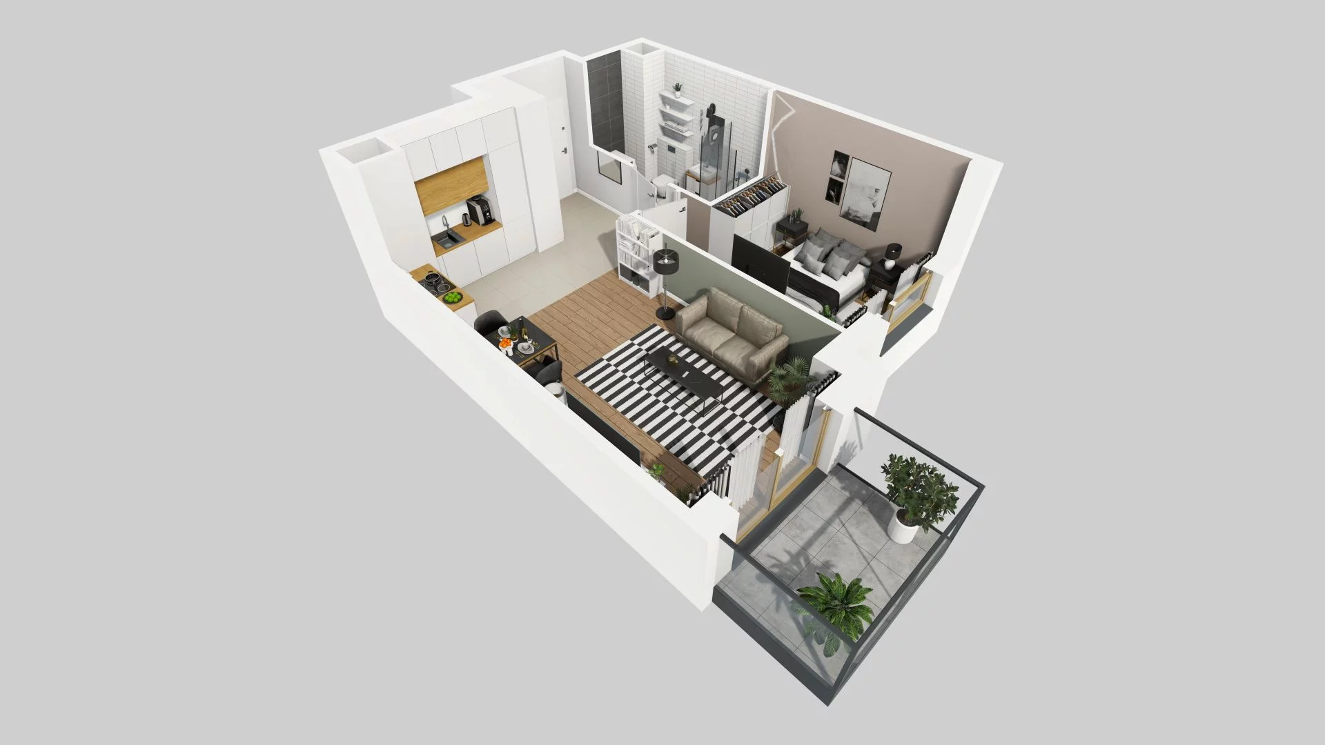 Mieszkanie 40,02 m², piętro 2, oferta nr D/75, Apartamenty Rudnickiego, Warszawa, Bielany, Piaski, ul. Rudnickiego 7