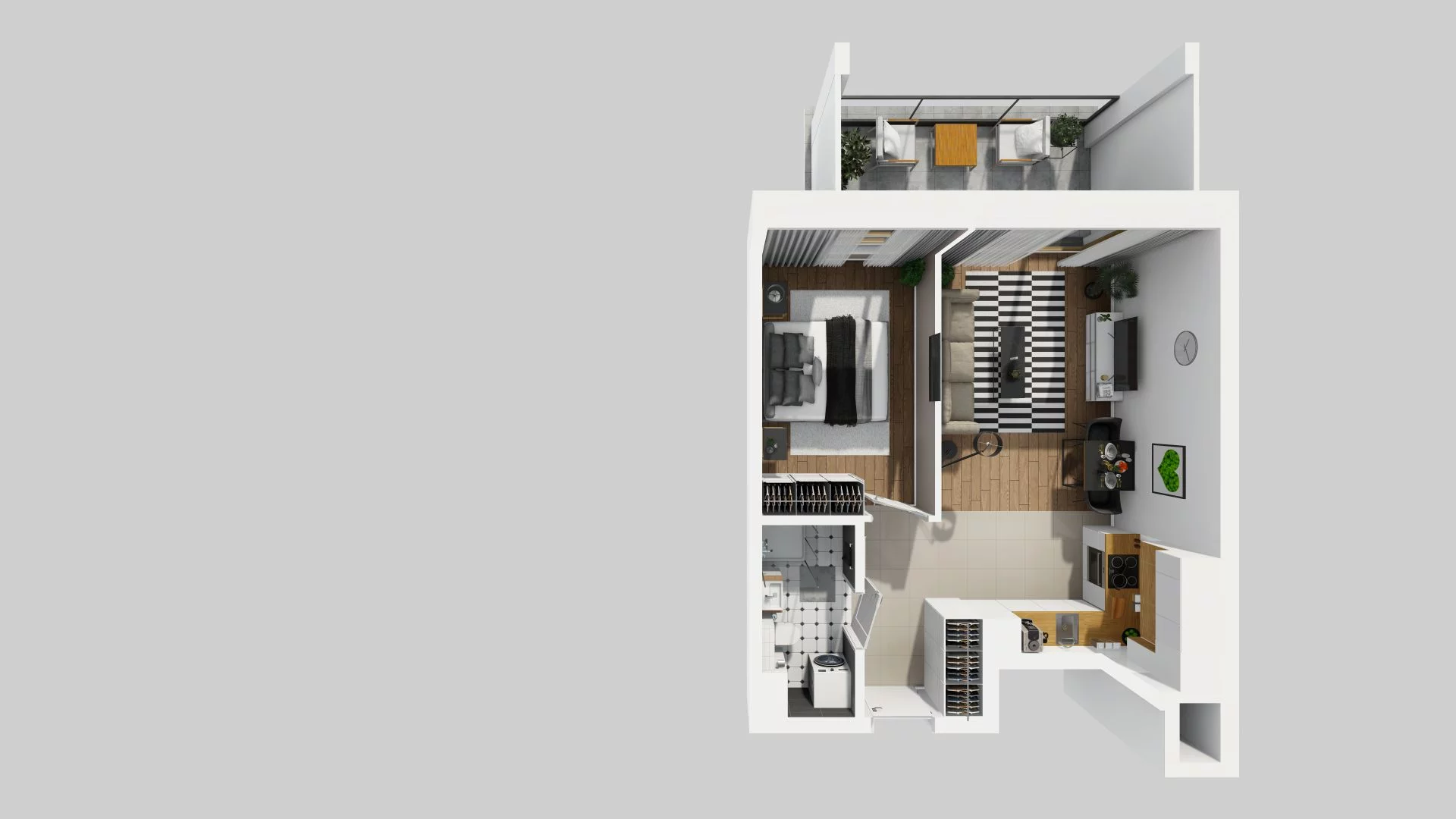 2 pokoje, mieszkanie 40,88 m², piętro 3, oferta nr D/28, Apartamenty Rudnickiego, Warszawa, Bielany, Piaski, ul. Rudnickiego 7