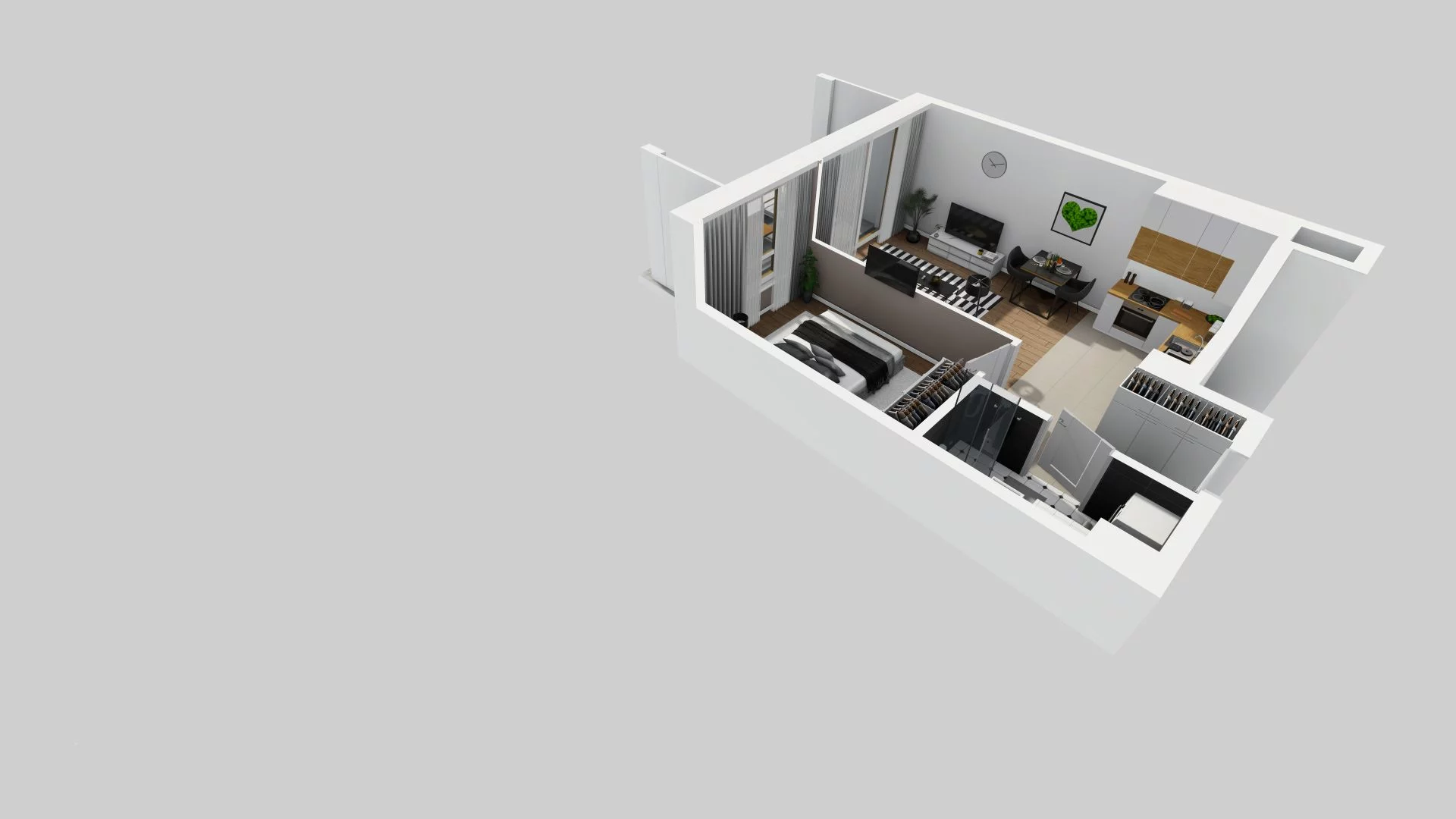 2 pokoje, mieszkanie 40,88 m², piętro 3, oferta nr D/28, Apartamenty Rudnickiego, Warszawa, Bielany, Piaski, ul. Rudnickiego 7