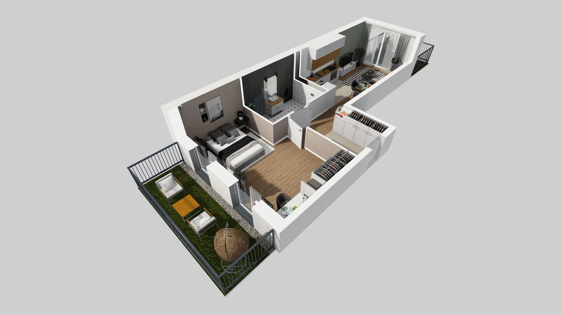 2 pokoje, apartament 53,59 m², parter, oferta nr F/1, Apartamenty Park Matecznego bud. F i G, Kraków, Podgórze, Mateczny, ul. Rydlówka / Nowoorawska