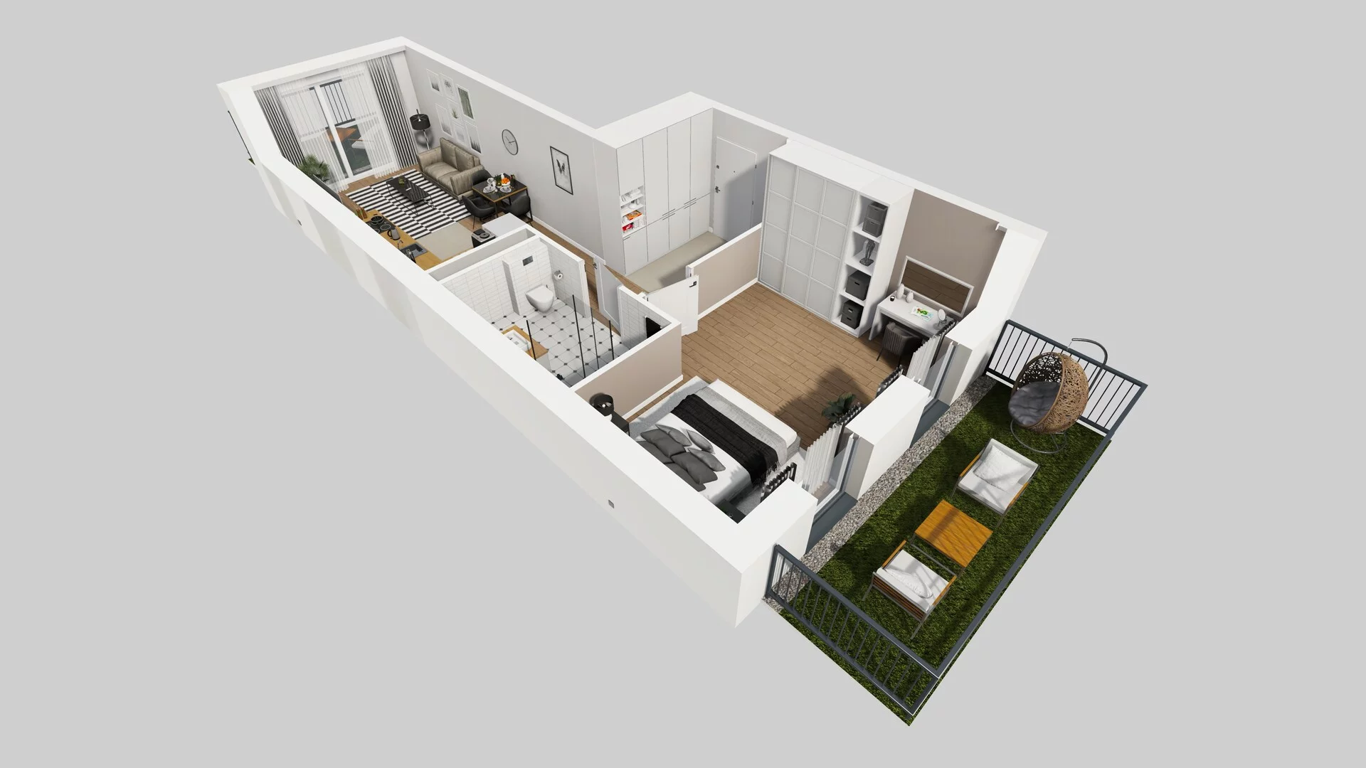 2 pokoje, apartament 53,59 m², parter, oferta nr F/1, Apartamenty Park Matecznego bud. F i G, Kraków, Podgórze, Mateczny, ul. Rydlówka / Nowoorawska