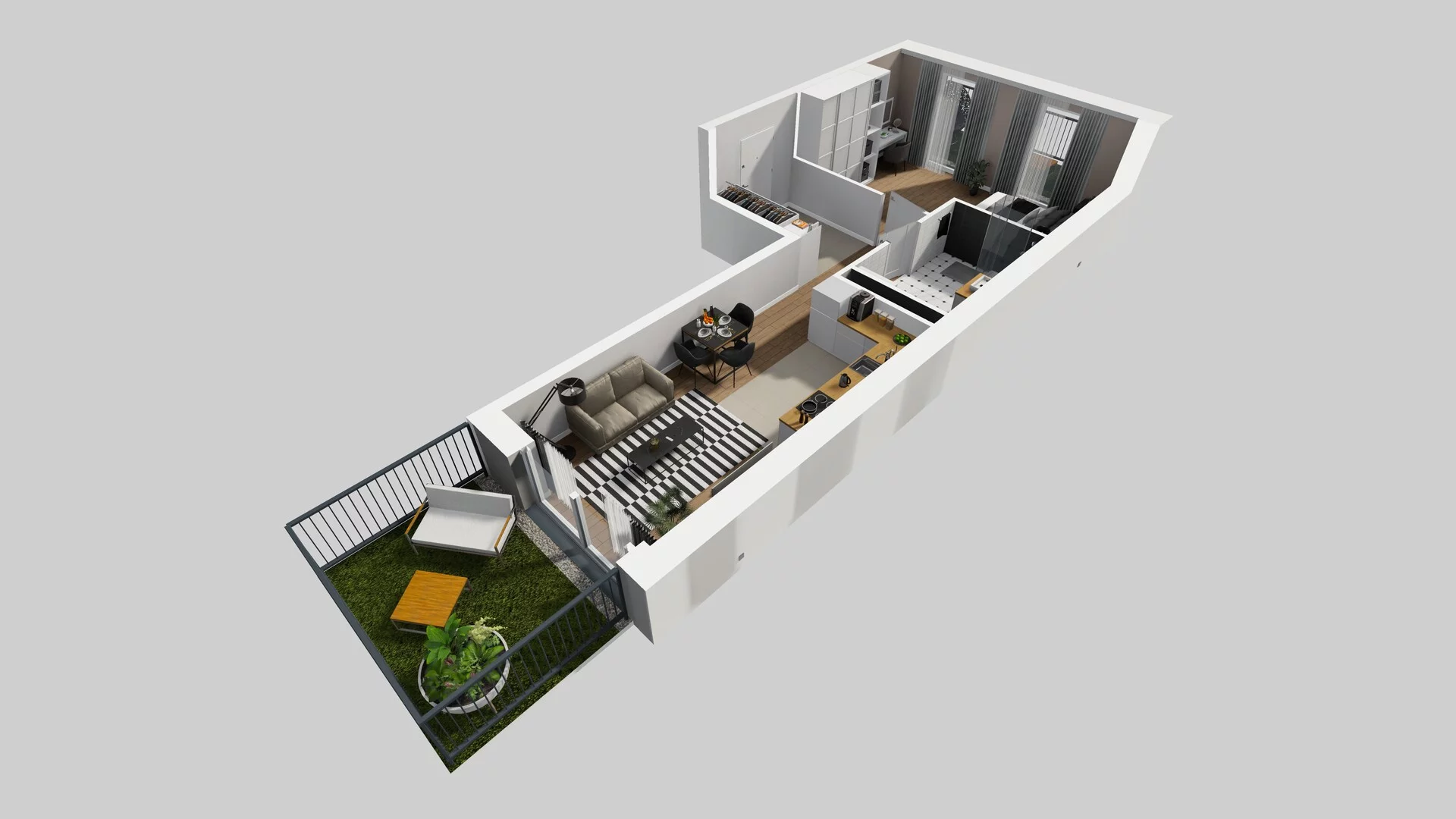 2 pokoje, apartament 53,59 m², parter, oferta nr F/1, Apartamenty Park Matecznego bud. F i G, Kraków, Podgórze, Mateczny, ul. Rydlówka / Nowoorawska