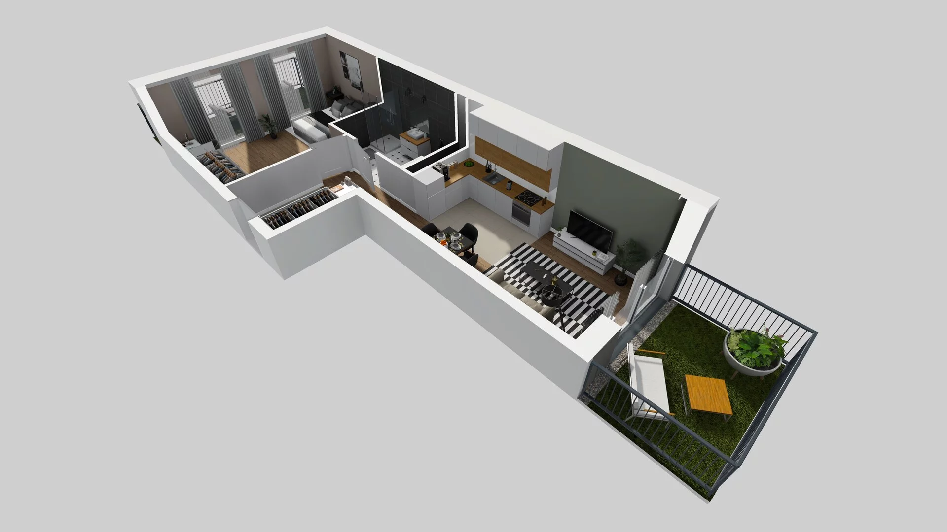 2 pokoje, apartament 53,59 m², parter, oferta nr F/1, Apartamenty Park Matecznego bud. F i G, Kraków, Podgórze, Mateczny, ul. Rydlówka / Nowoorawska