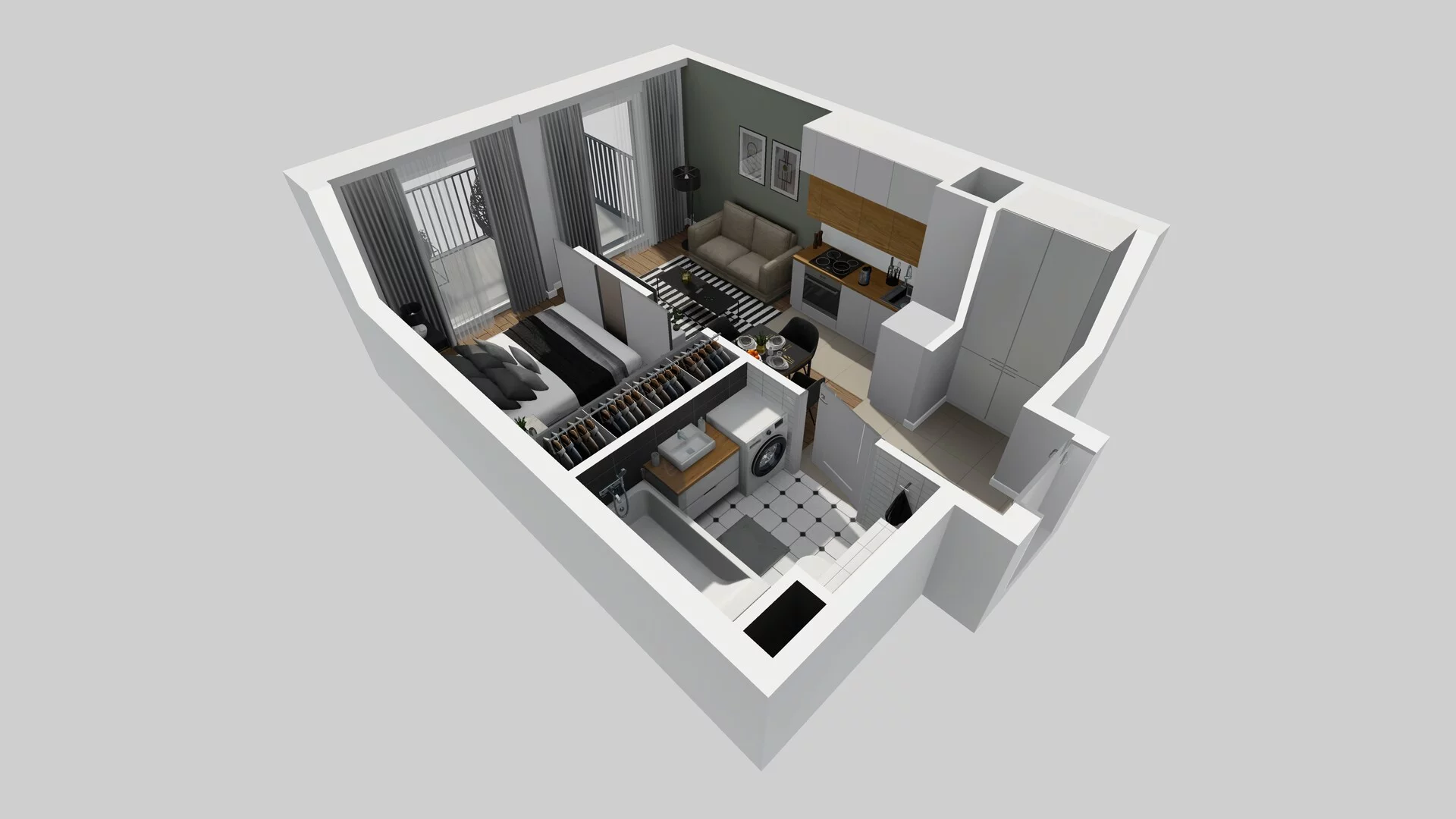 2 pokoje, apartament 30,38 m², piętro 1, oferta nr F/34, Apartamenty Park Matecznego bud. F i G, Kraków, Podgórze, Mateczny, ul. Rydlówka / Nowoorawska
