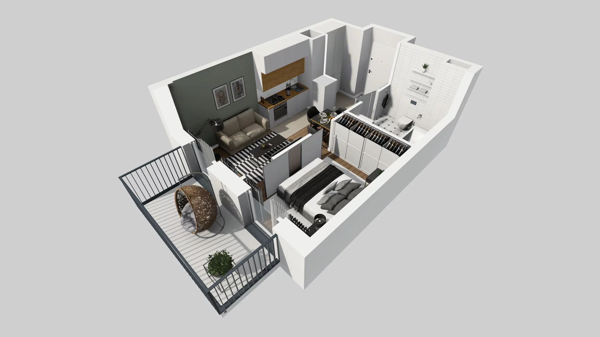 2 pokoje, apartament 30,38 m², piętro 1, oferta nr F/34, Apartamenty Park Matecznego bud. F i G, Kraków, Podgórze, Mateczny, ul. Rydlówka / Nowoorawska