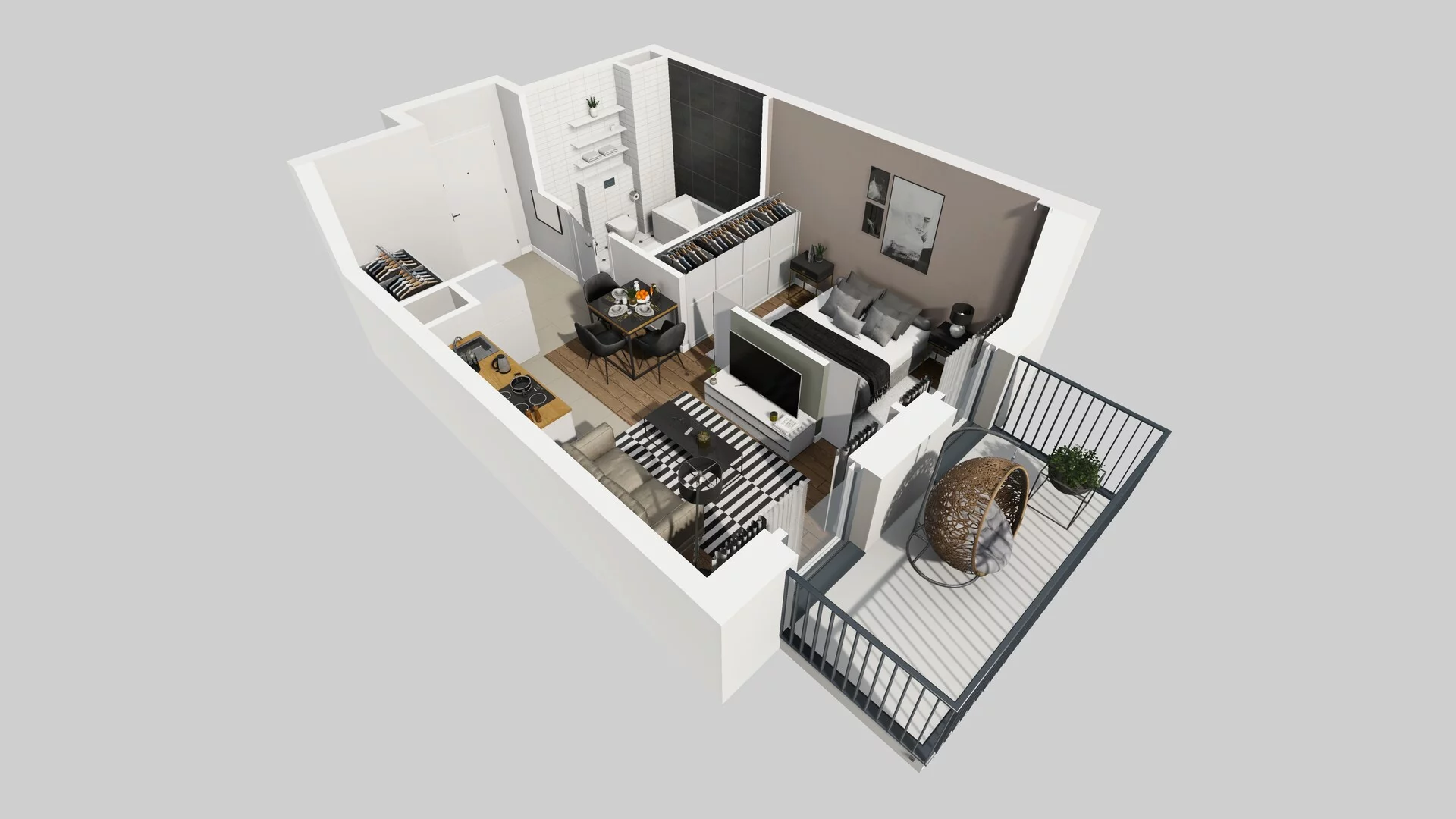 2 pokoje, apartament 30,38 m², piętro 1, oferta nr F/34, Apartamenty Park Matecznego bud. F i G, Kraków, Podgórze, Mateczny, ul. Rydlówka / Nowoorawska