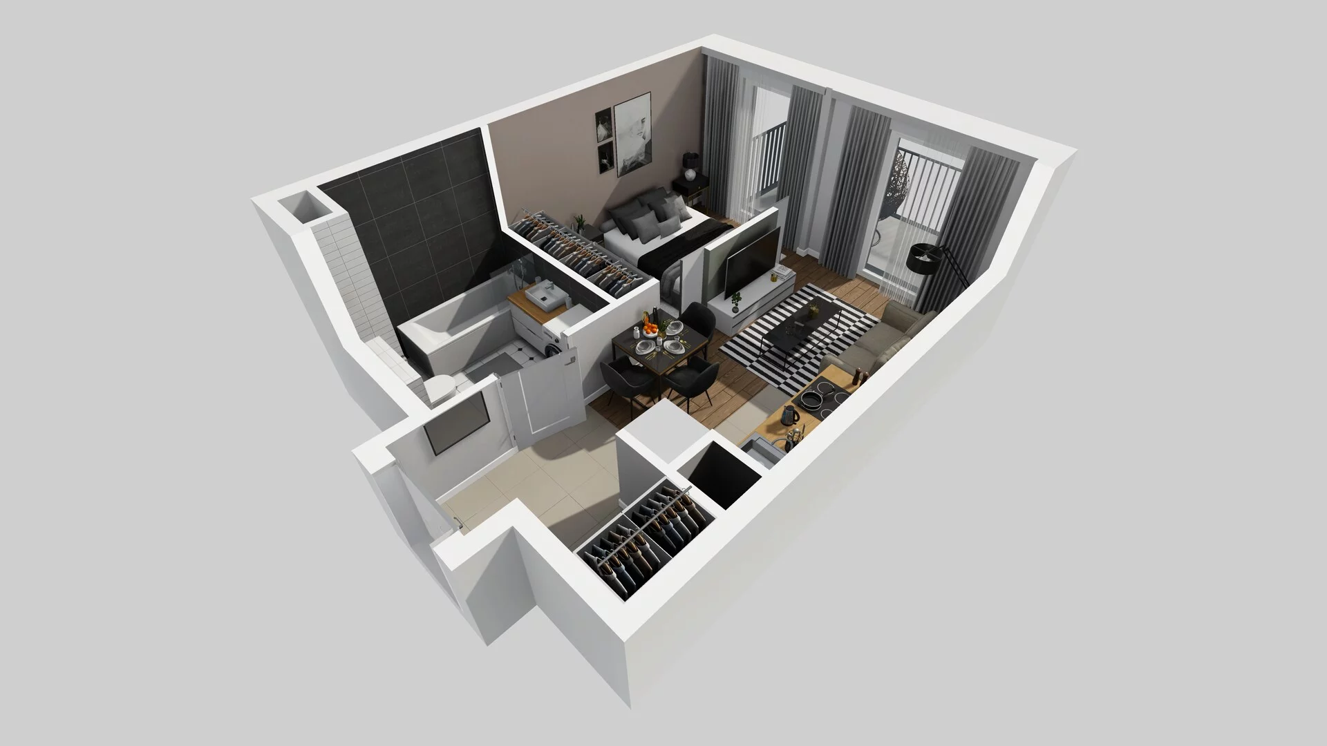 2 pokoje, apartament 30,38 m², piętro 1, oferta nr F/34, Apartamenty Park Matecznego bud. F i G, Kraków, Podgórze, Mateczny, ul. Rydlówka / Nowoorawska