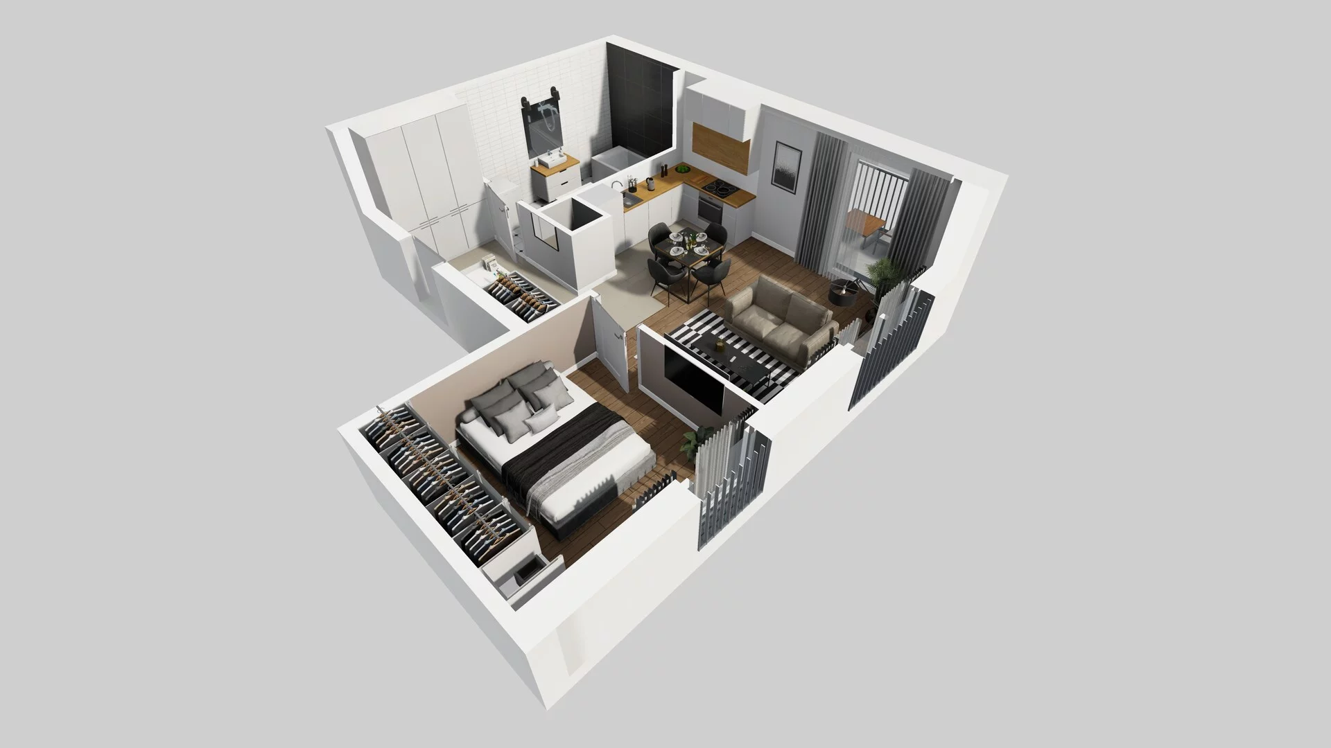 2 pokoje, apartament 45,75 m², piętro 1, oferta nr F/51, Apartamenty Park Matecznego bud. F i G, Kraków, Podgórze, Mateczny, ul. Rydlówka / Nowoorawska