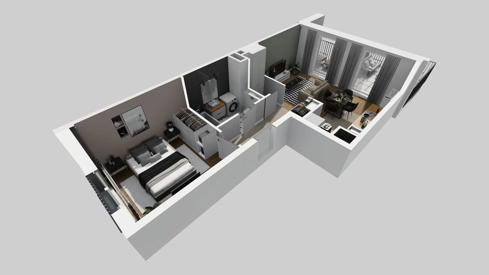 2 pokoje, apartament 44,97 m², piętro 2, oferta nr F/53, Apartamenty Park Matecznego bud. F i G, Kraków, Podgórze, Mateczny, ul. Rydlówka / Nowoorawska