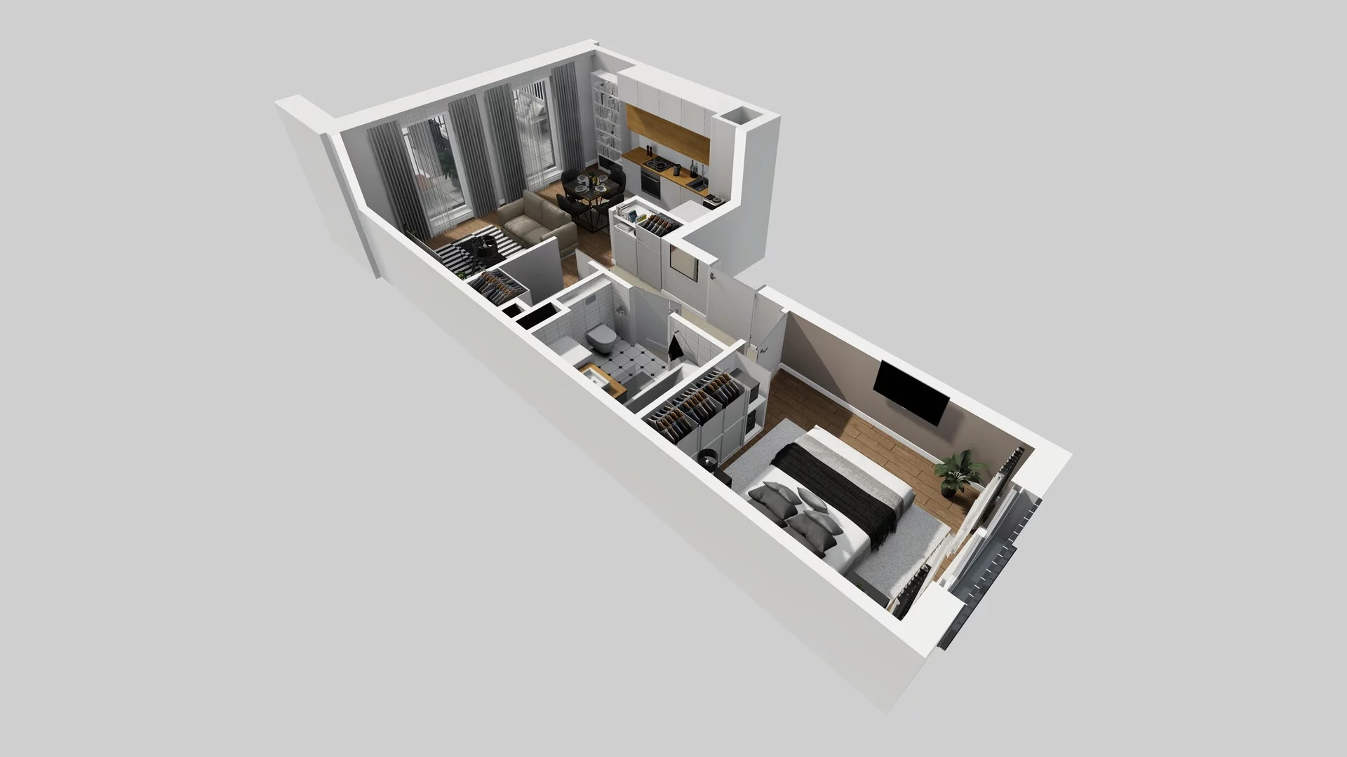 2 pokoje, apartament 44,97 m², piętro 2, oferta nr F/53, Apartamenty Park Matecznego bud. F i G, Kraków, Podgórze, Mateczny, ul. Rydlówka / Nowoorawska