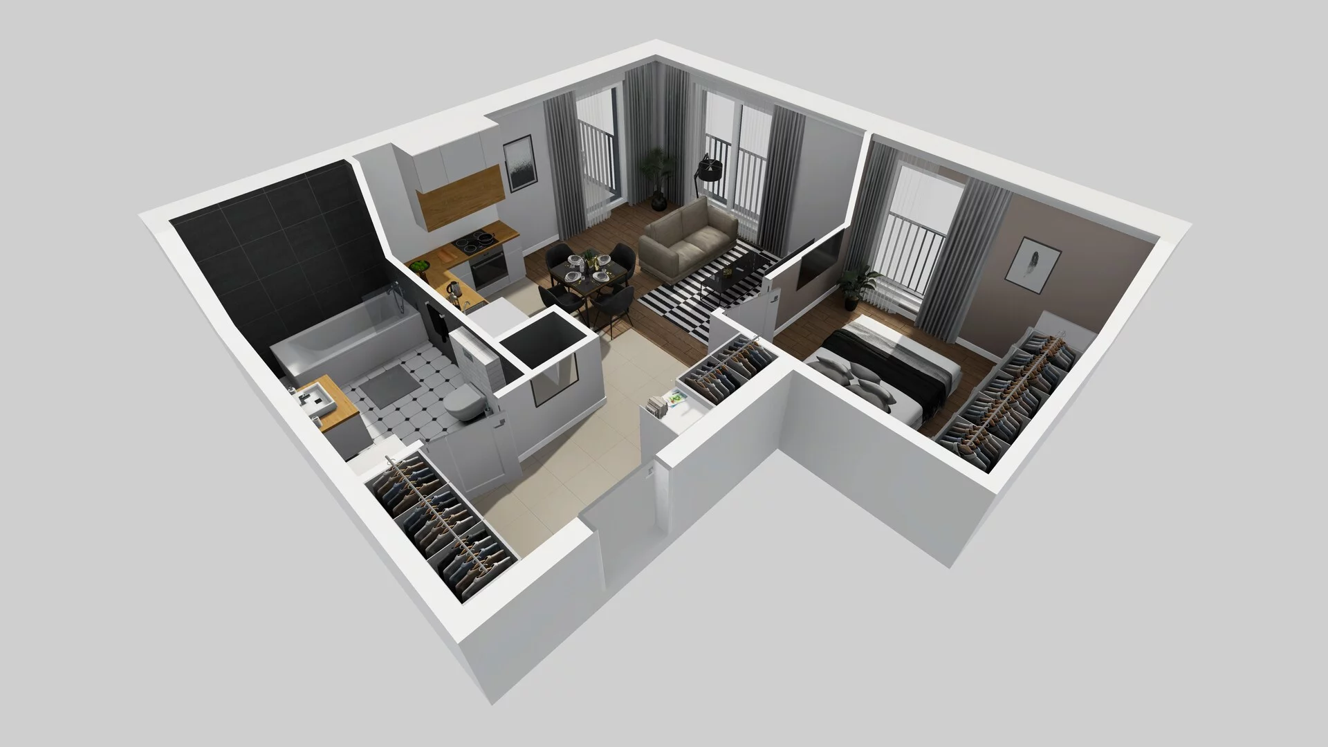 2 pokoje, apartament 45,75 m², piętro 2, oferta nr F/54, Apartamenty Park Matecznego bud. F i G, Kraków, Podgórze, Mateczny, ul. Rydlówka / Nowoorawska