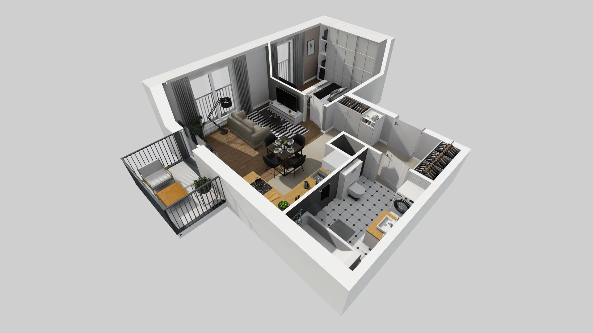 2 pokoje, apartament 45,75 m², piętro 2, oferta nr F/54, Apartamenty Park Matecznego bud. F i G, Kraków, Podgórze, Mateczny, ul. Rydlówka / Nowoorawska